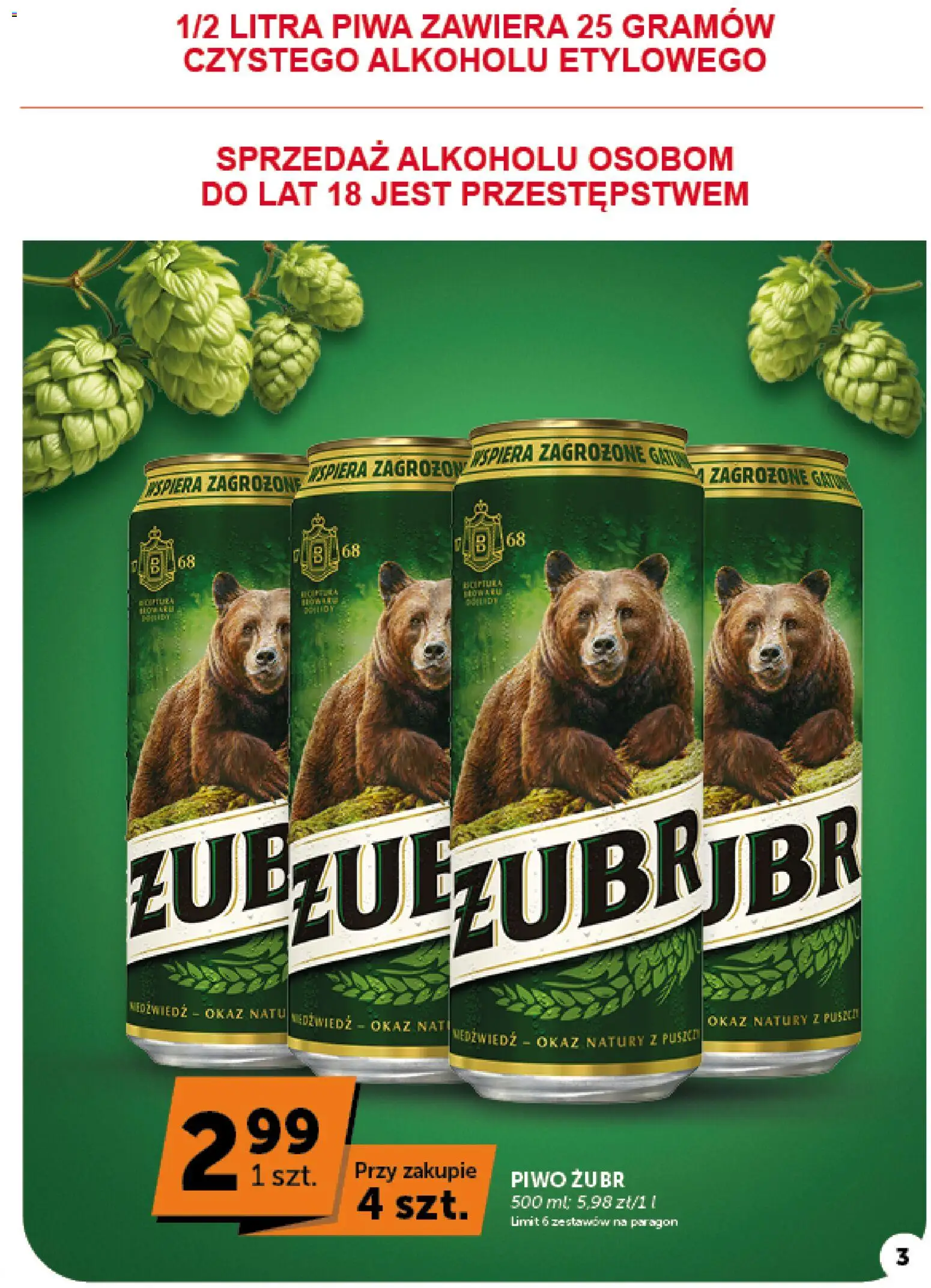 ABC gazetka od 08.10.2026 | Strona: 3 | Produkty: Piwo żubr, Piwo