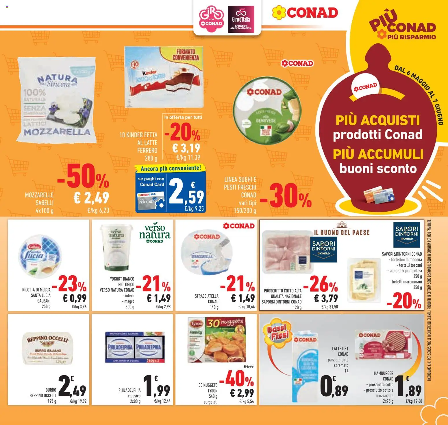 Volantino Conad del 20.05.2026 | Pagina: 21 | Prodotti: Prosciutto Cotto, Nuggets, Latte, Stracciatella