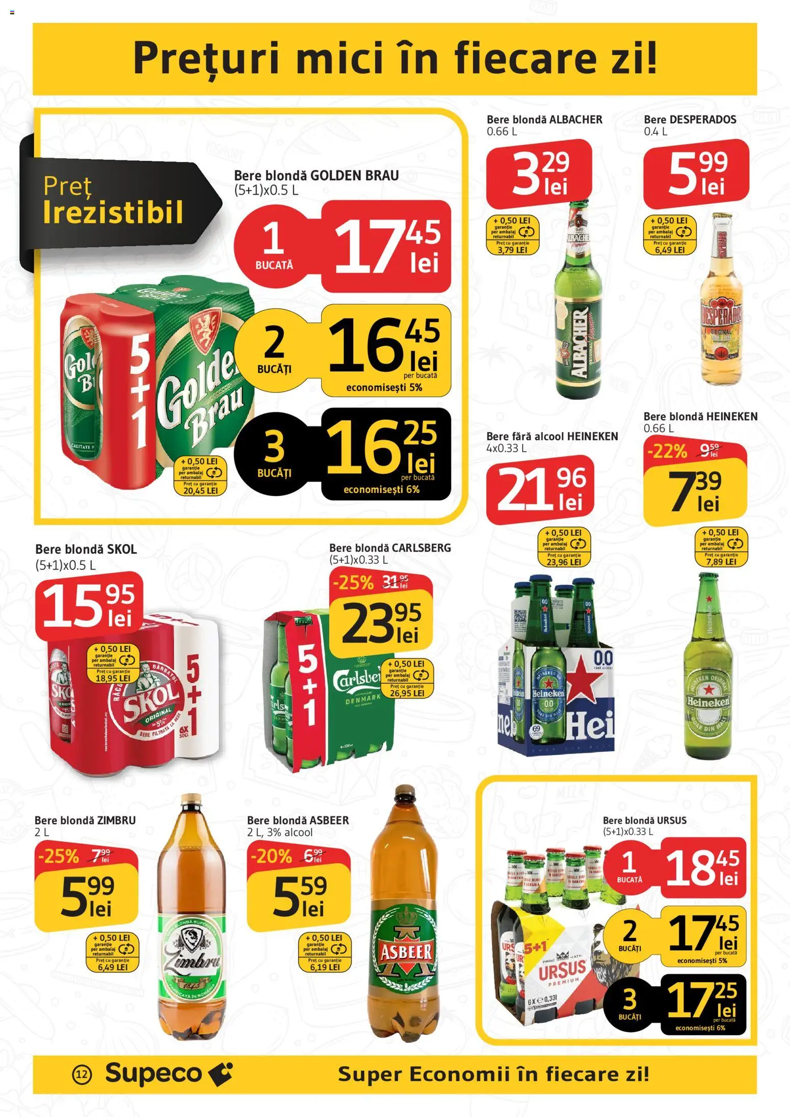 Noul catalog Supeco – valabil de la 23.07.2026 | Pagină: 12 | Produse: Golden Brau, Premium, Ursus, Mici