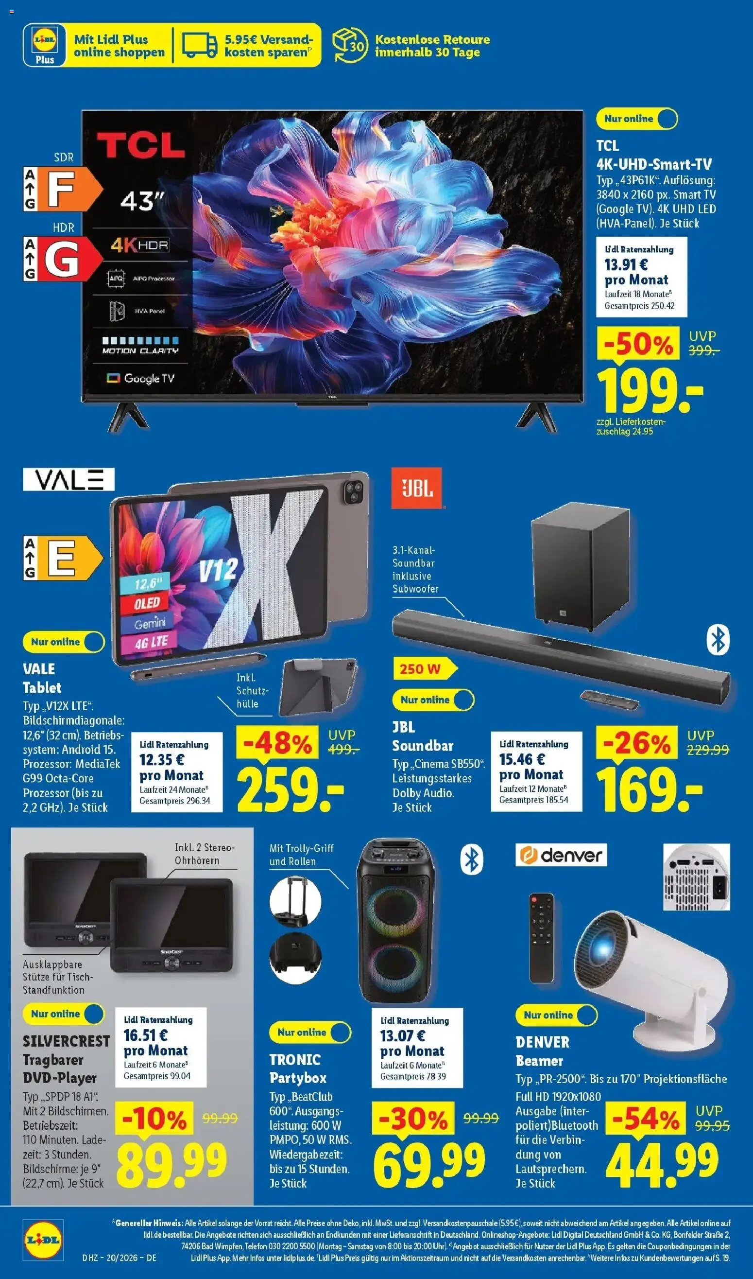 Lidl Prospekt Hagen – gültig ab 11.05.2026 | Seite: 52 | Produkte: Tisch, Bad, Soundbar, Telefon