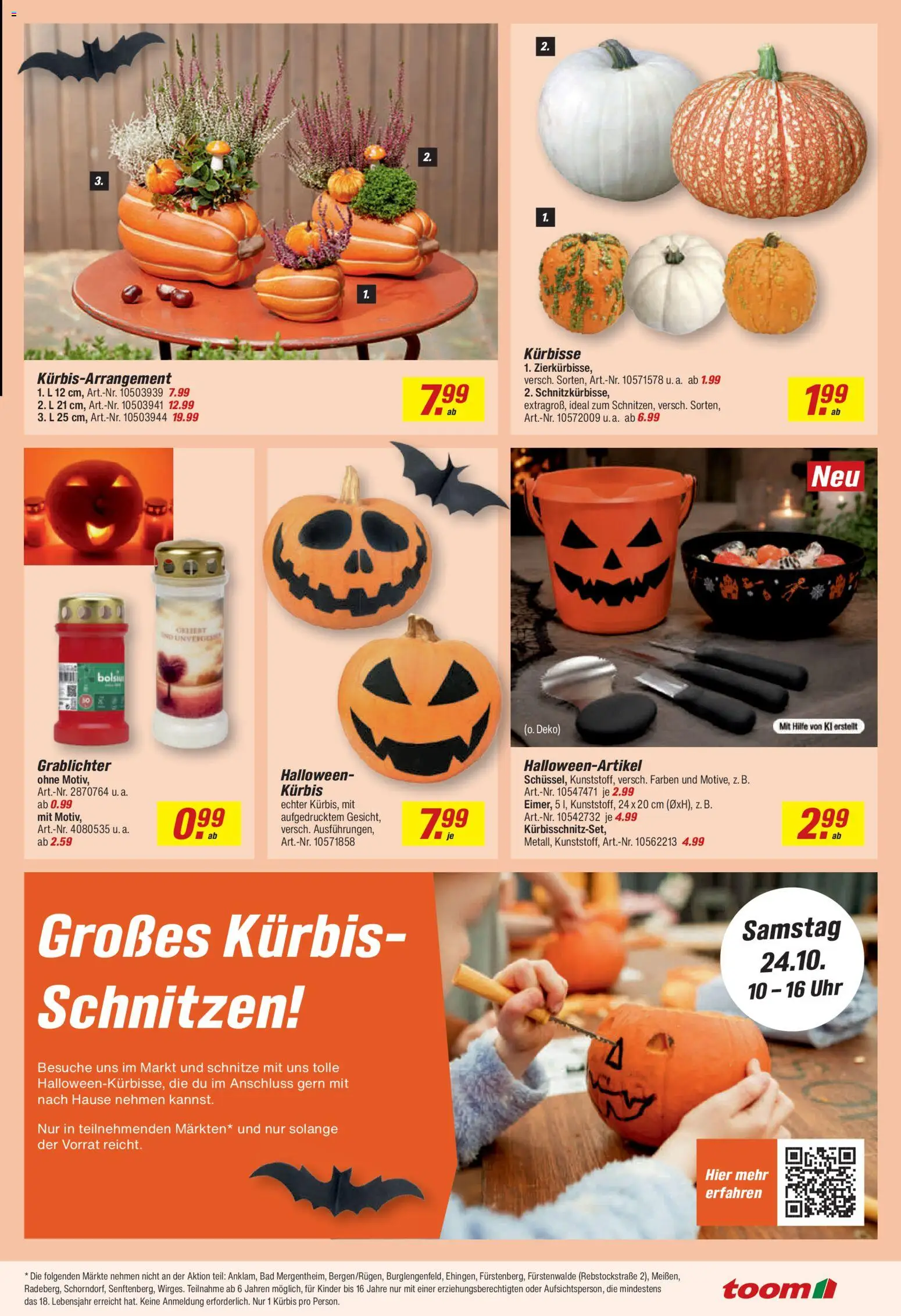 Toom Baumarkt Prospekt – gültig ab 12.10.2026 | Seite: 3 | Produkte: Bad, Kürbis, Uhr