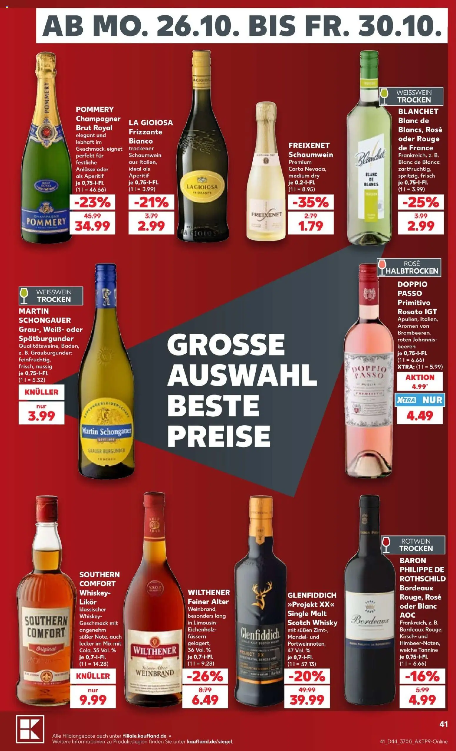 Kaufland Prospekt Rostock – gültig ab 26.10.2026 | Seite: 41 | Produkte: Wilthener, Weißwein, Likör, Rouge