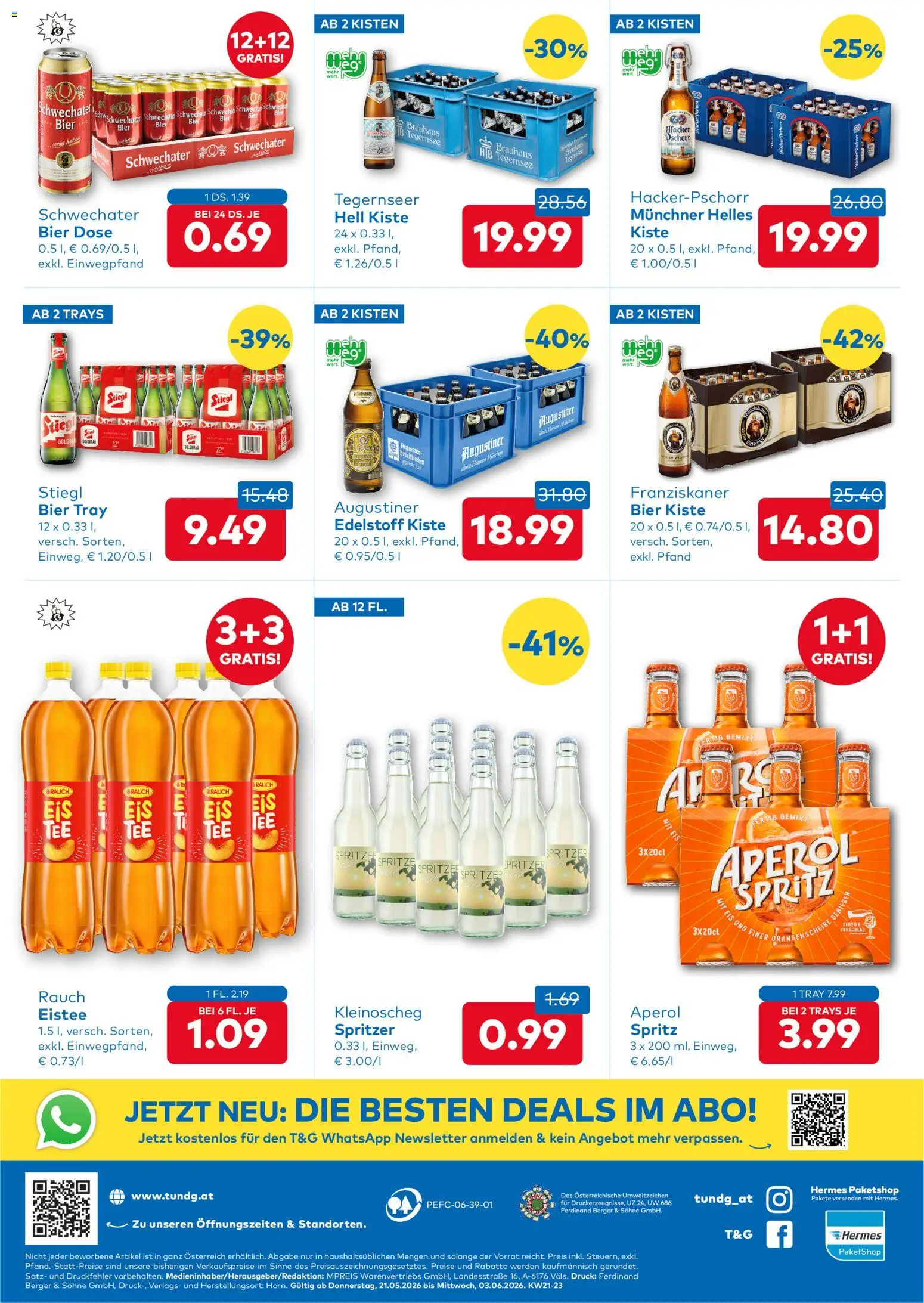 T&G Flugblatt gültig ab 21.05.2026 | Seite: 8 | Produkte: Eis, Bier