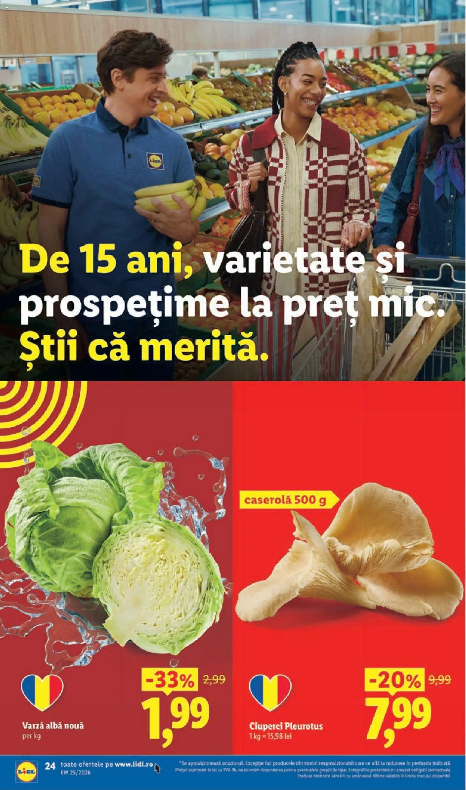 Noul catalog Lidl – valabil de la 15.06.2026 | Pagină: 24 | Produse: Varză, Ciuperci