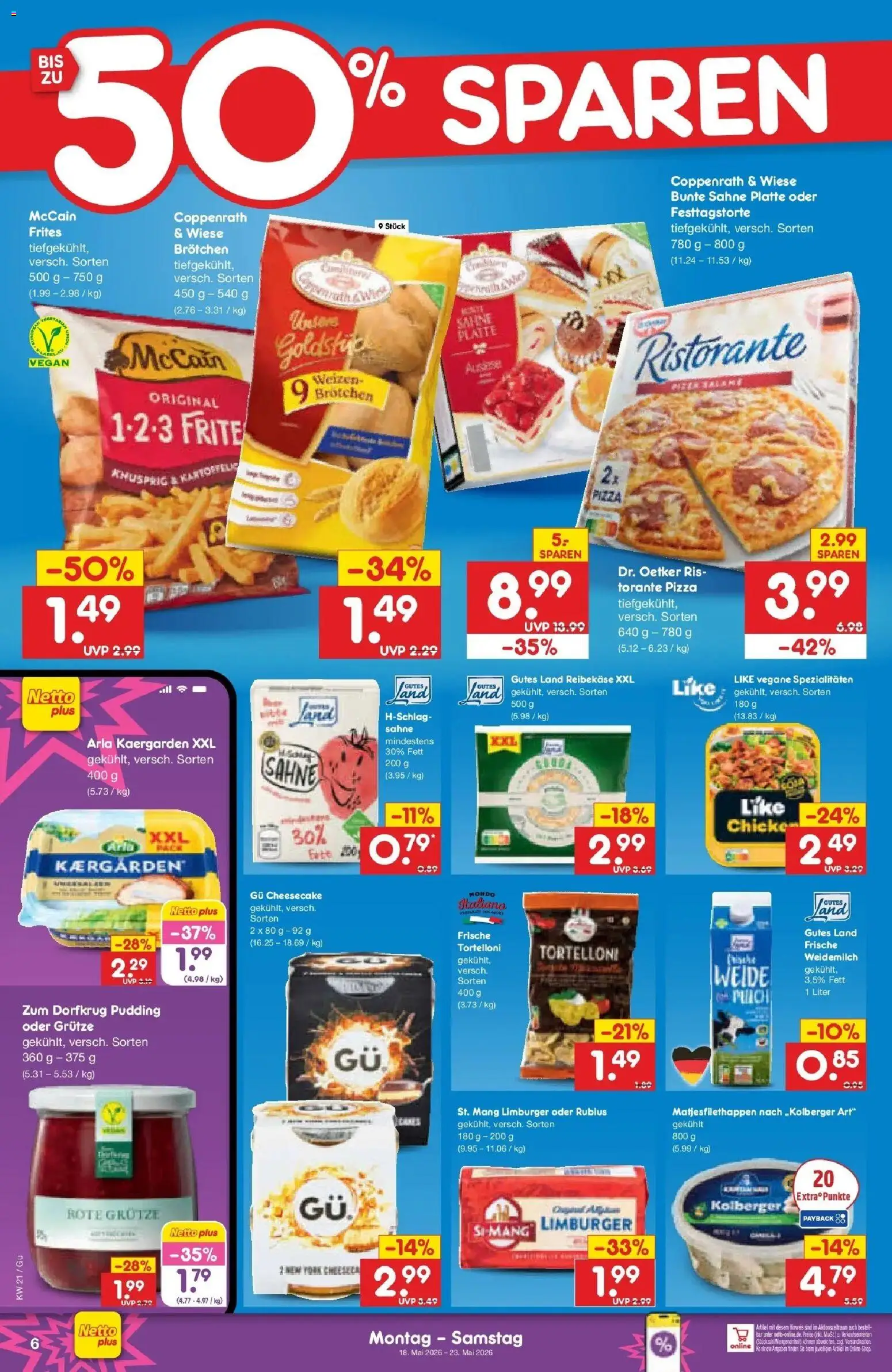 Netto Marken-Discount Prospekt Augustusburg	 – gültig ab 17.05.2026 | Seite: 6 | Produkte: Cola, McCain, Pudding, Reibekase