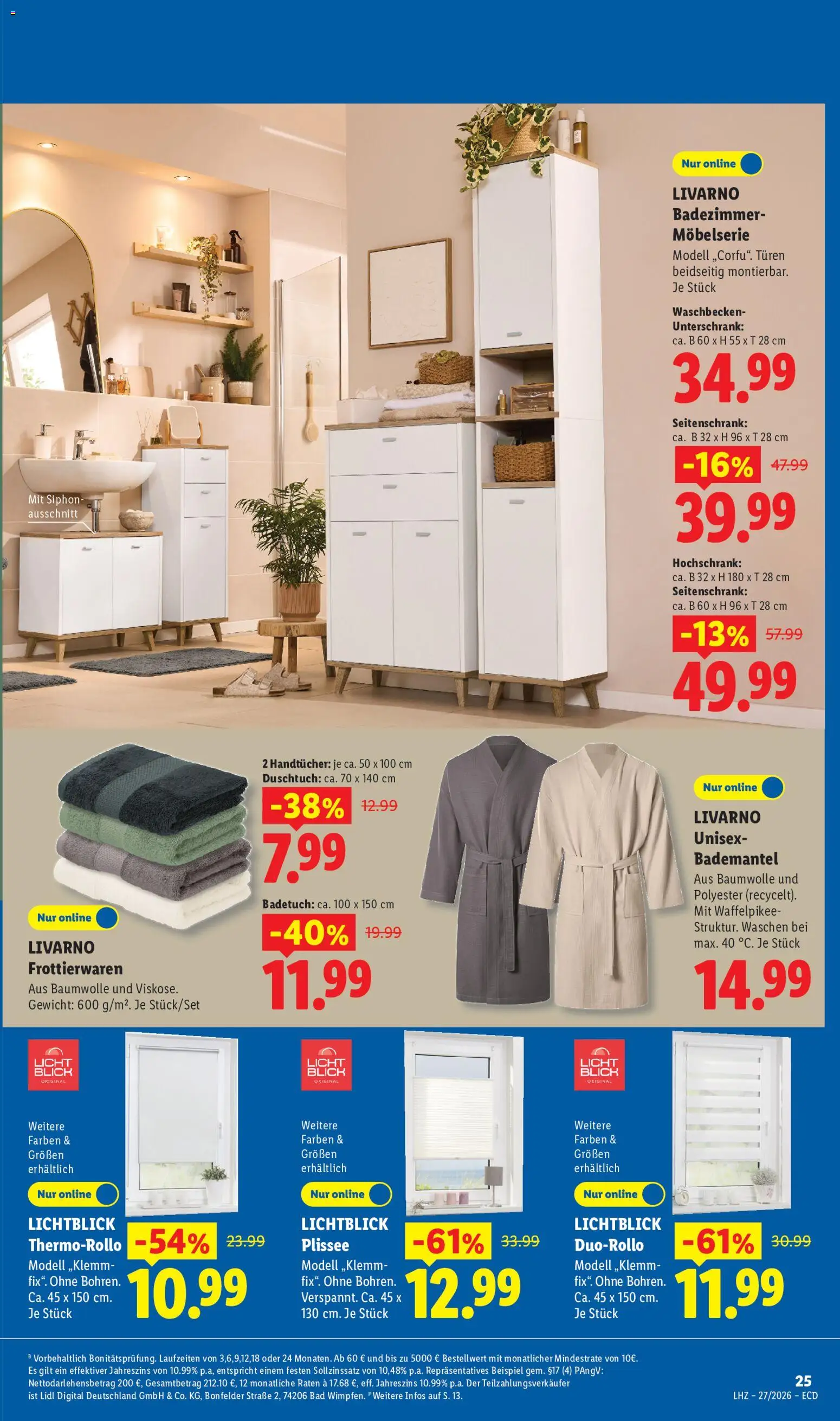 Lidl Prospekt – gültig ab 29.06.2026 | Seite: 21 | Produkte: Waschbecken, Bad, Unterschrank, Bademantel