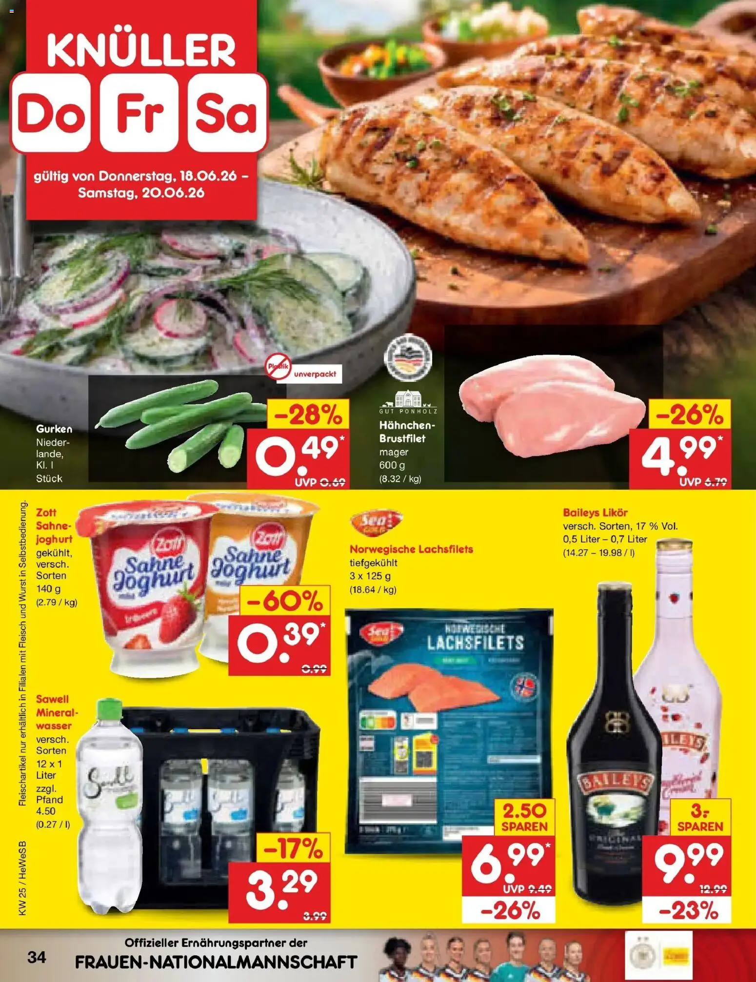 Netto Marken-Discount Prospekt Hamburg – gültig ab 14.06.2026 | Seite: 46 | Produkte: Joghurt, Wasser, Baileys, Sahne