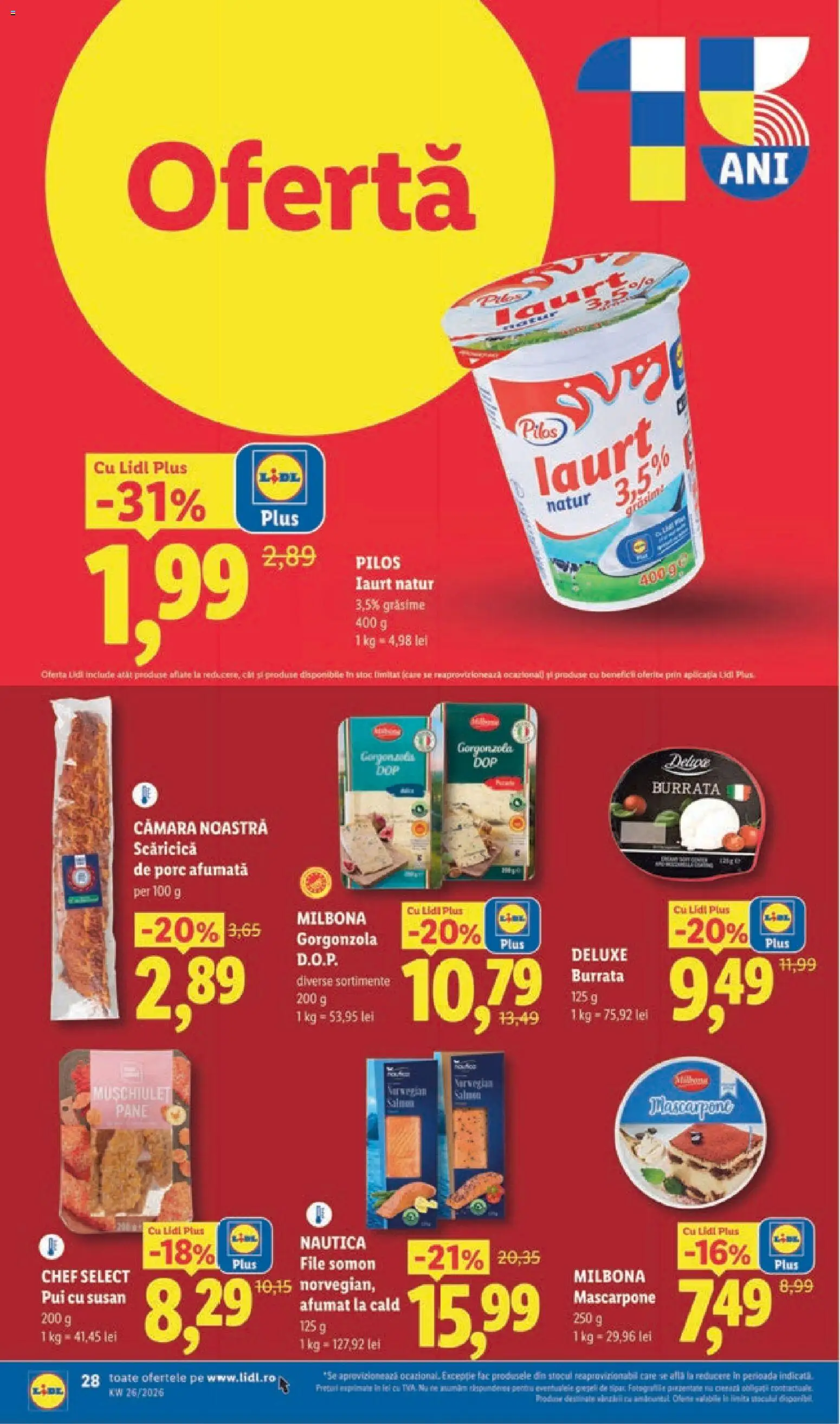 Noul catalog Lidl – valabil de la 22.06.2026 | Pagină: 28 | Produse: Toplar, Hacıyatmaz Kedi Oyuncağı, Iaurt, Gorgonzola