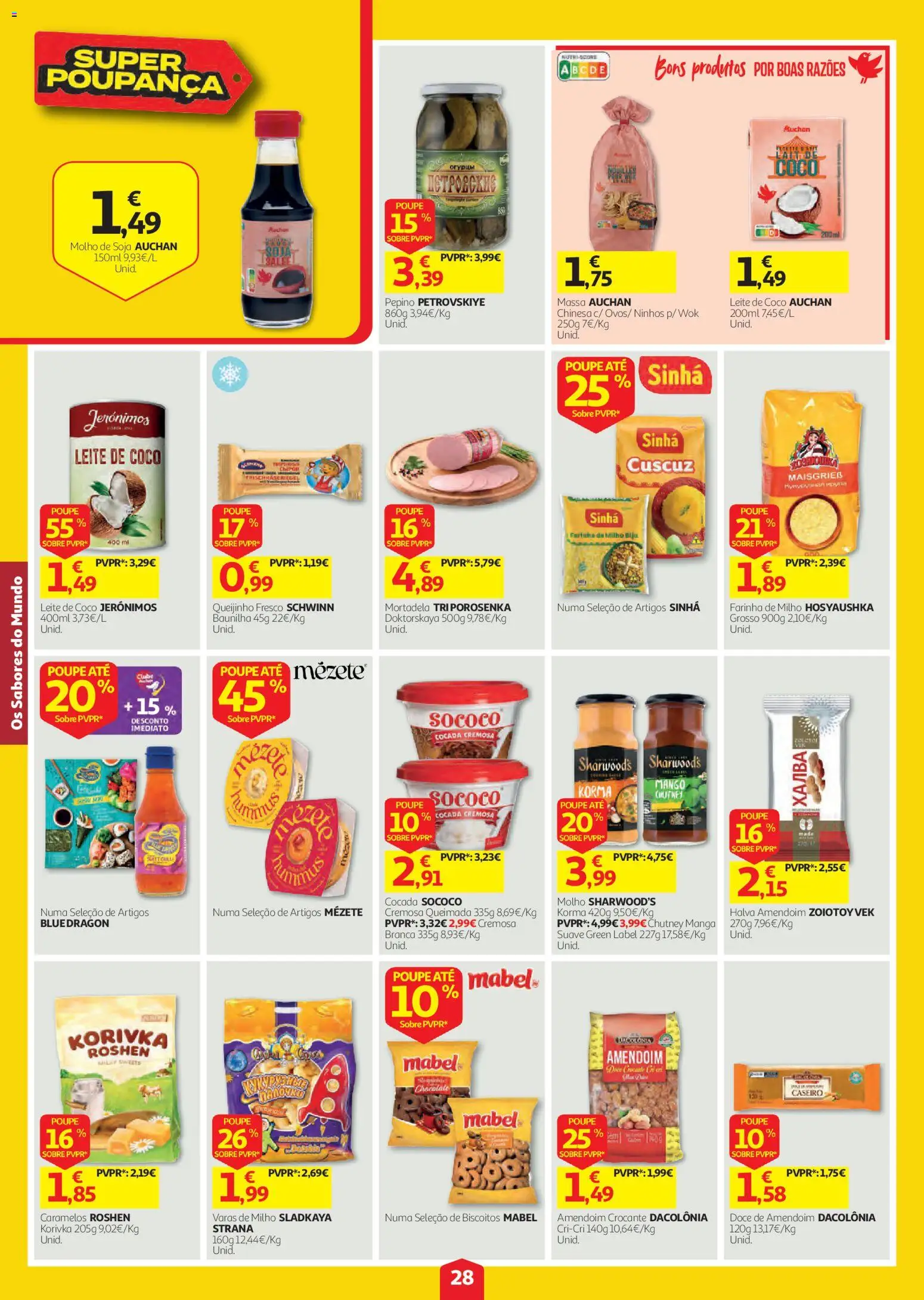 Auchan folheto │ válido de 20/08/2026 | Página: 28 | Produtos: Baunilha, Molho de soja, Coco, Farinha