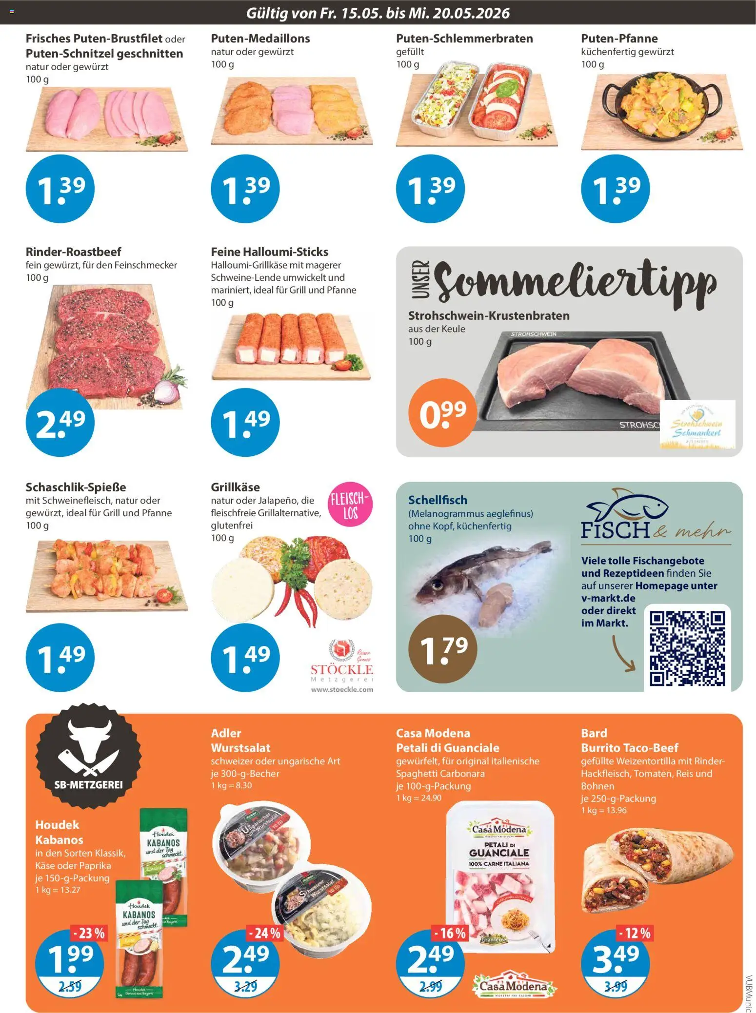 V-Markt München – gültig ab 15.05.2026 | Seite: 3 | Produkte: Käse, Paprika, Putenschnitzel, Reis