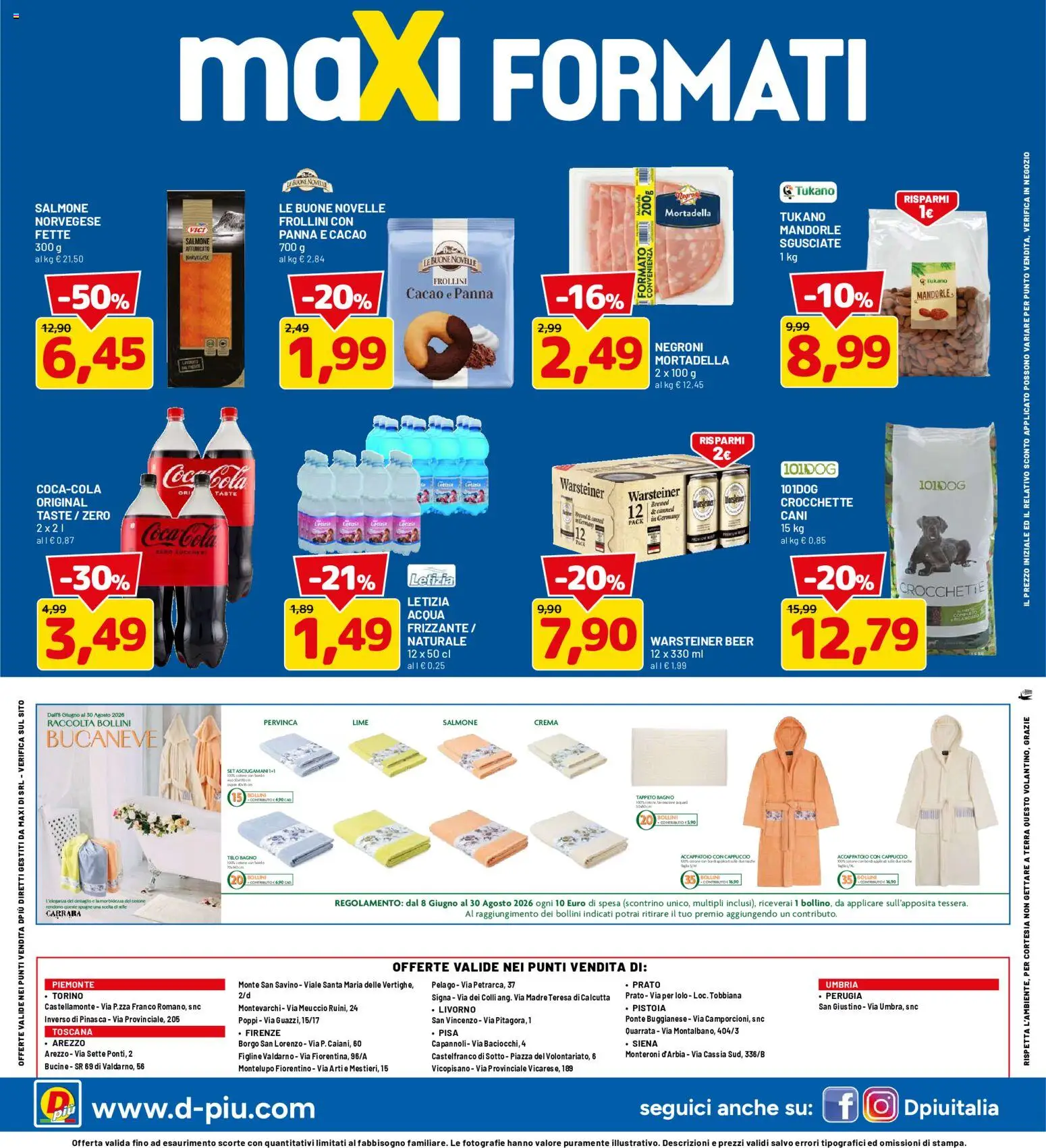 Volantino D Più del 17/08/2026 | Pagina: 16 | Prodotti: Crema, Accappatoio, Lime, Frollini