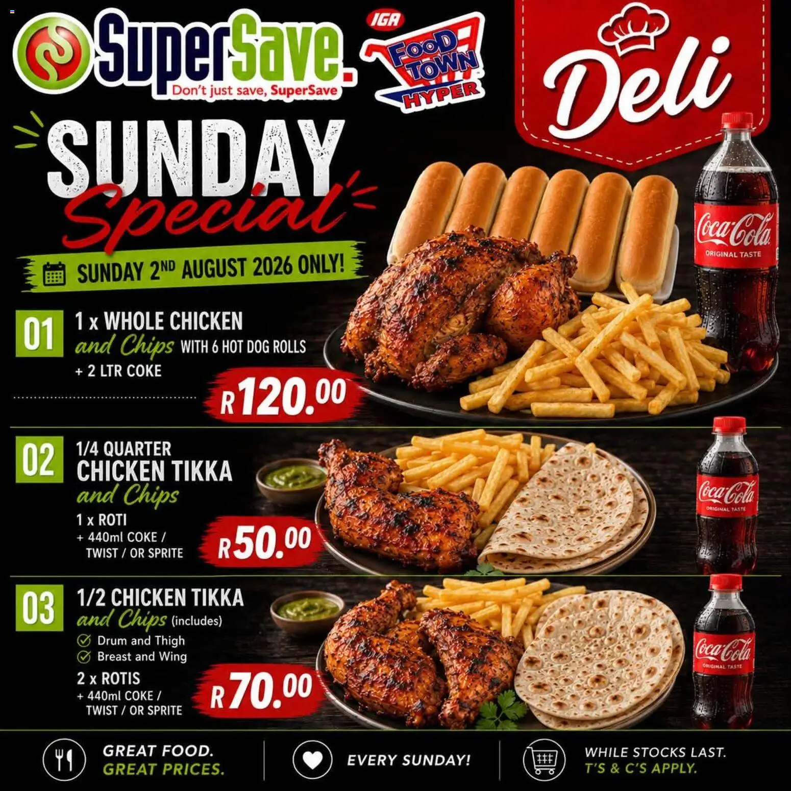 New Super Save catalogue – valid from 02/08/2026 | Page: 19 | Products: Coke, Chicken, Sprite, Chips