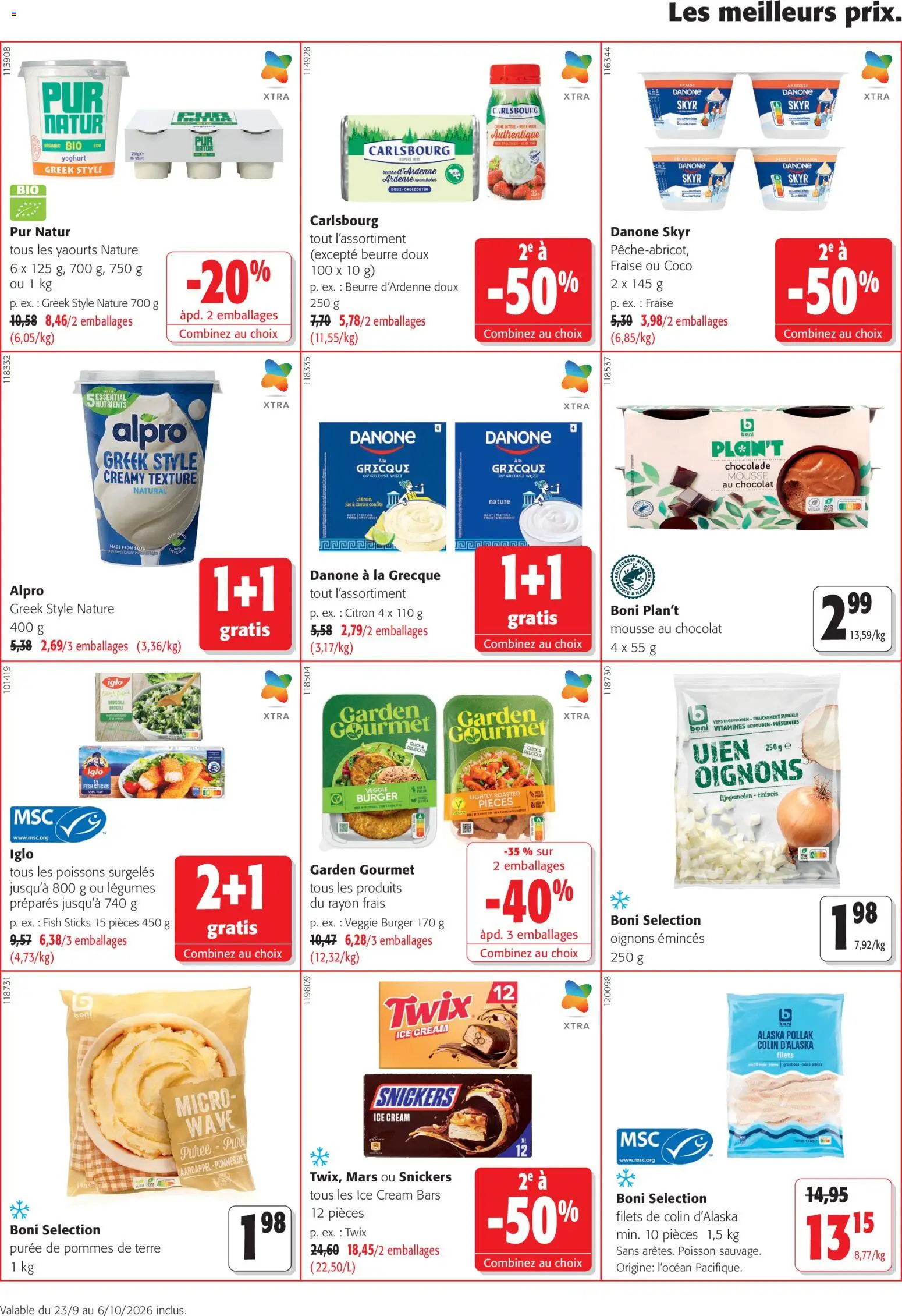 {H1} | Page: 16 | Produits: Yaourts, Citron, Mousse au chocolat, Pommes