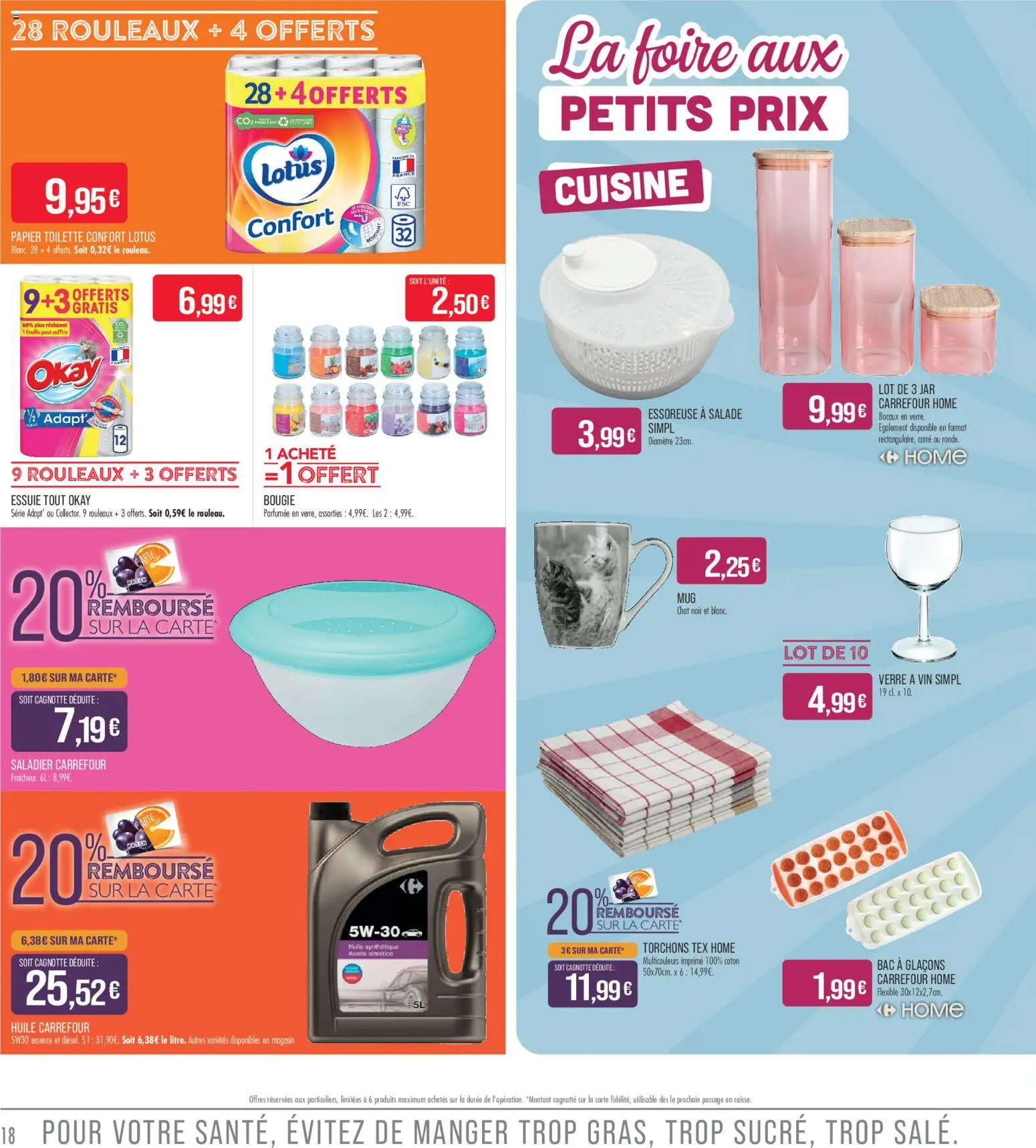{H1} | Page: 18 | Produits: Salade, Sucre, Papier toilette, Essoreuse à salade
