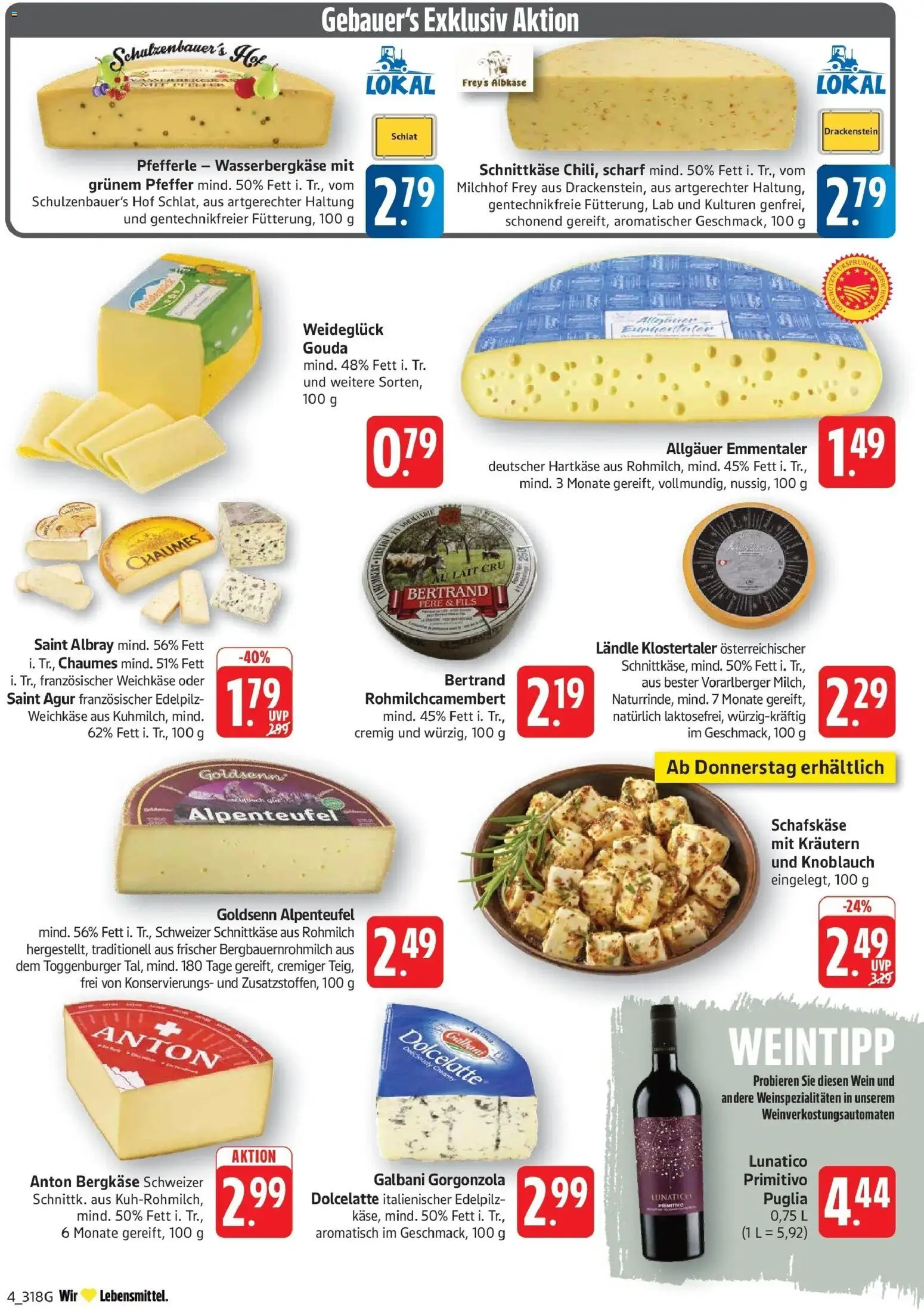 Edeka Prospekt Eislingen (ab 31.08.2026) » Angebote Online | Seite: 4 | Produkte: Gouda, Pfeffer, Wein, Schafskase