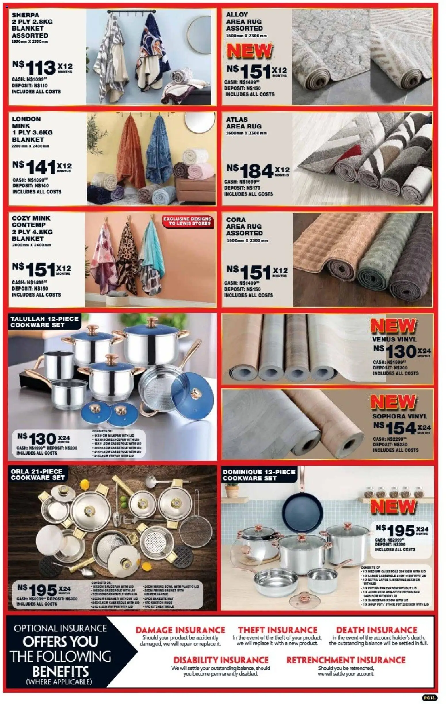 New Lewis Stores catalogue – valid from 05/10/2026 | Page: 13 | Products: Rug, Bowl, Cookware, Soup