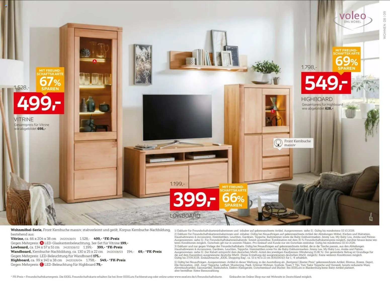 XXXLutz Prospekt – gültig ab 19.09.2026 | Seite: 8 | Produkte: Lowboard, HIghboard, Wandboard, Kuchen