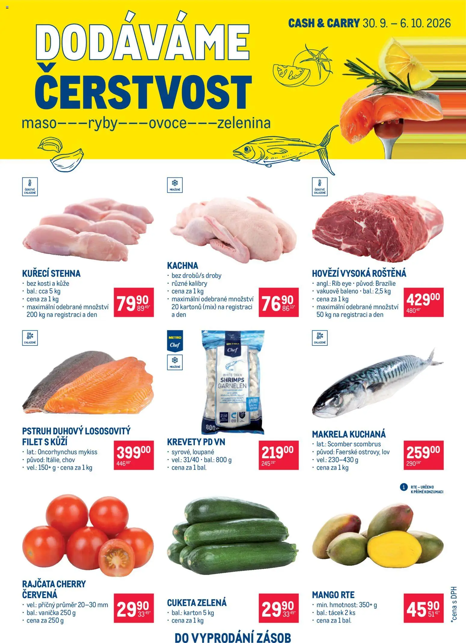 Makro leták - Ultra fresh nabídka od 30.09.2026 | Strana: 1 | Produkty: Pstruh, Filet, Maso, Kuřecí stehna