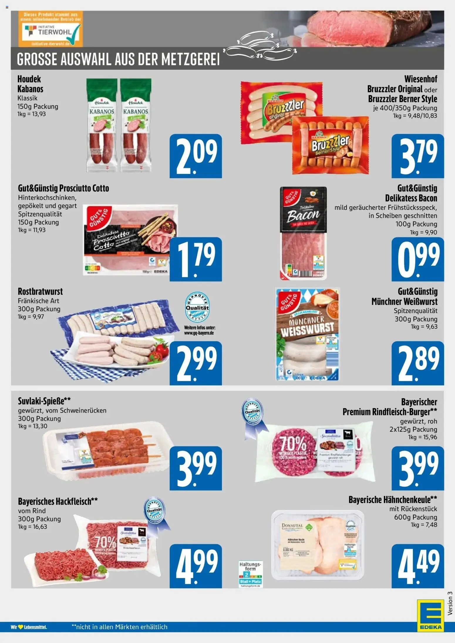Edeka prospekt München – gültig ab 14.06.2026 | Seite: 4 | Produkte: Burger, Weißwurst, Schweinerucken, Hackfleisch