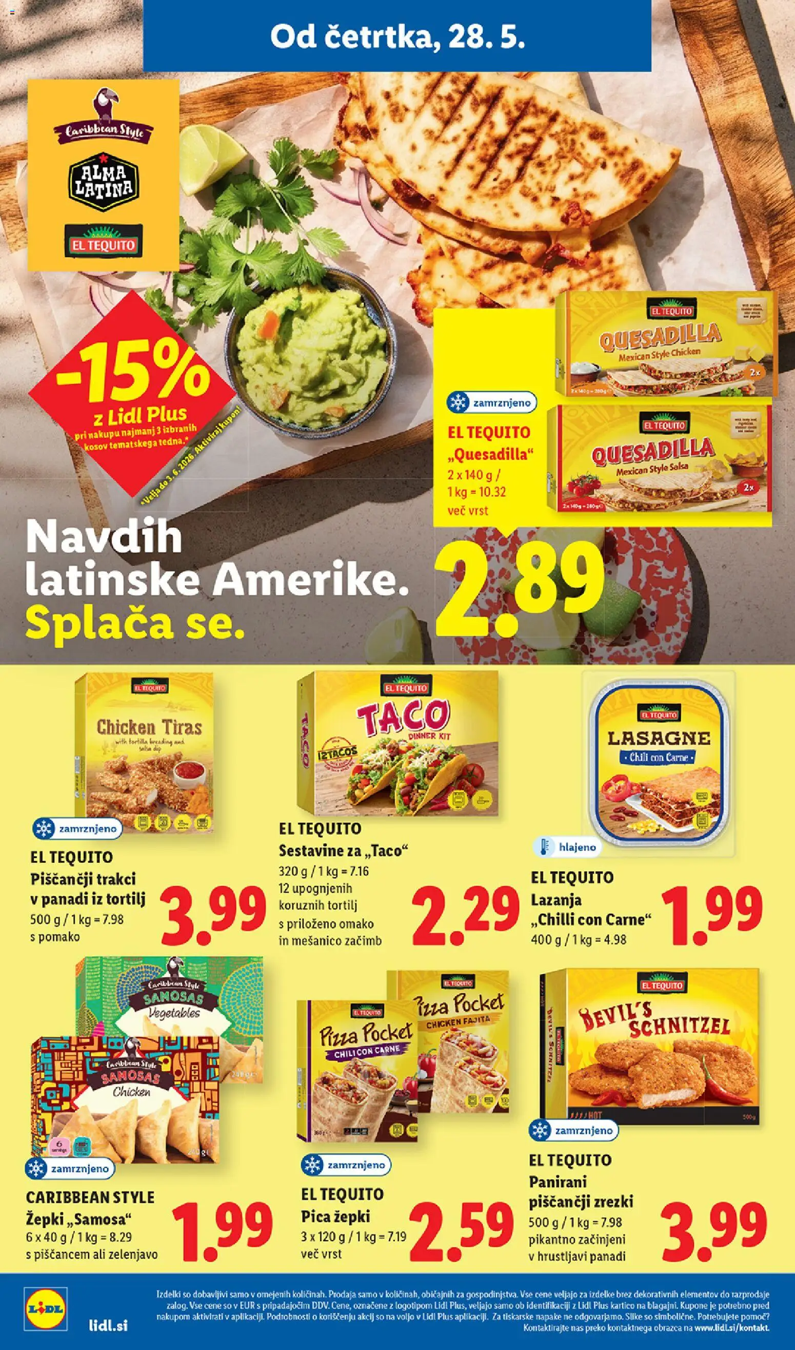 Novi Lidl katalog ponudbe – veljaven od 28.05.2026 | Stran: 18 | Izdelki: Zrezki, Pica, Lazanja