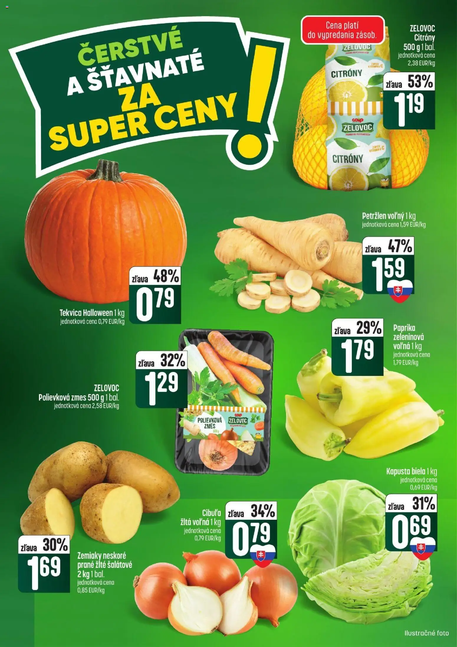 Nové COOP Jednota akcie – leták je platný od 15.10.2026 | Strana: 4 | Produkty: Paprika, Kapusta biela, Petržlen, Tekvica