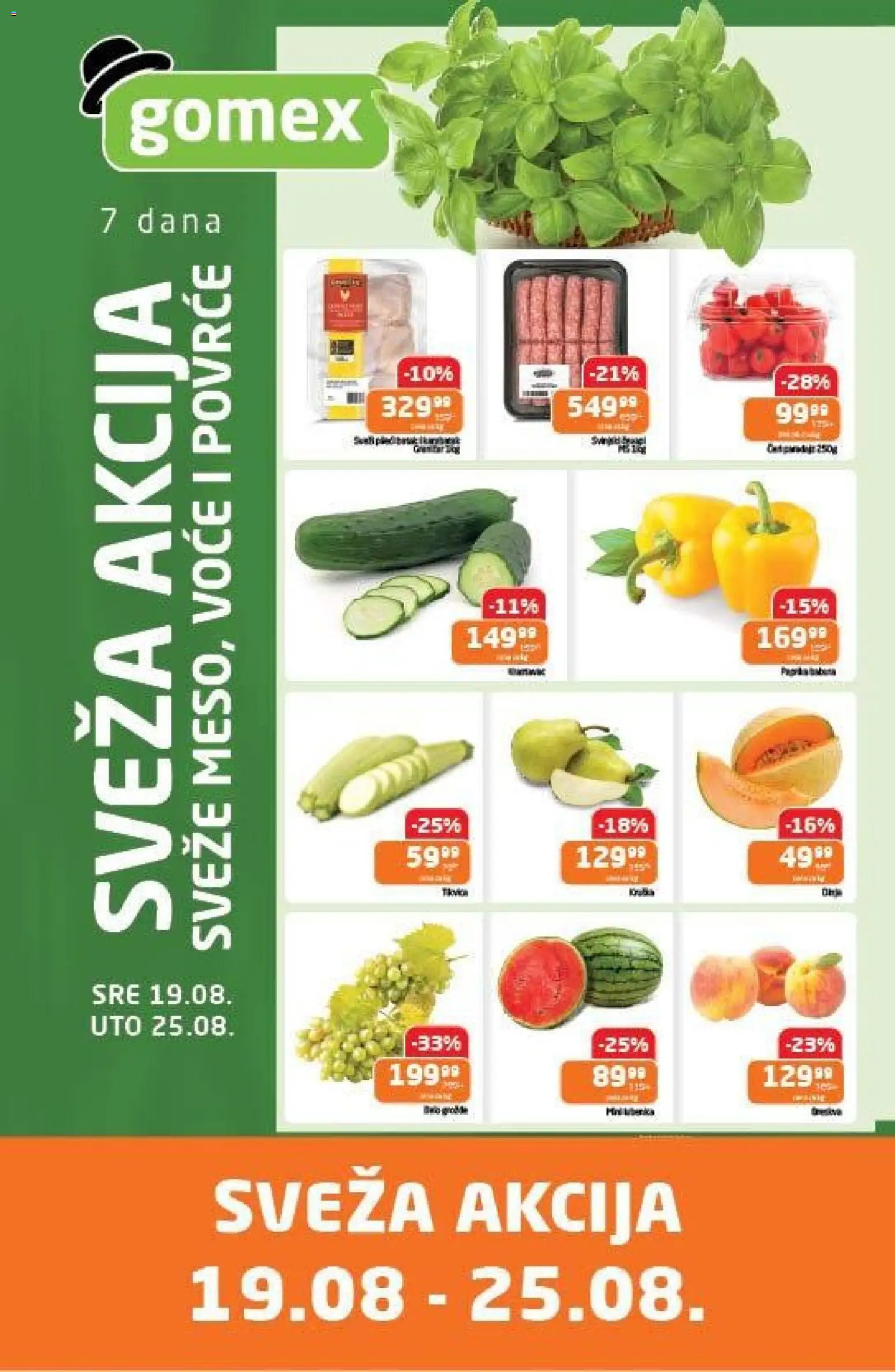 Gomex katalog - važi od 19.08.2026 | Strana: 1 | Proizvode: Voće, Povrće