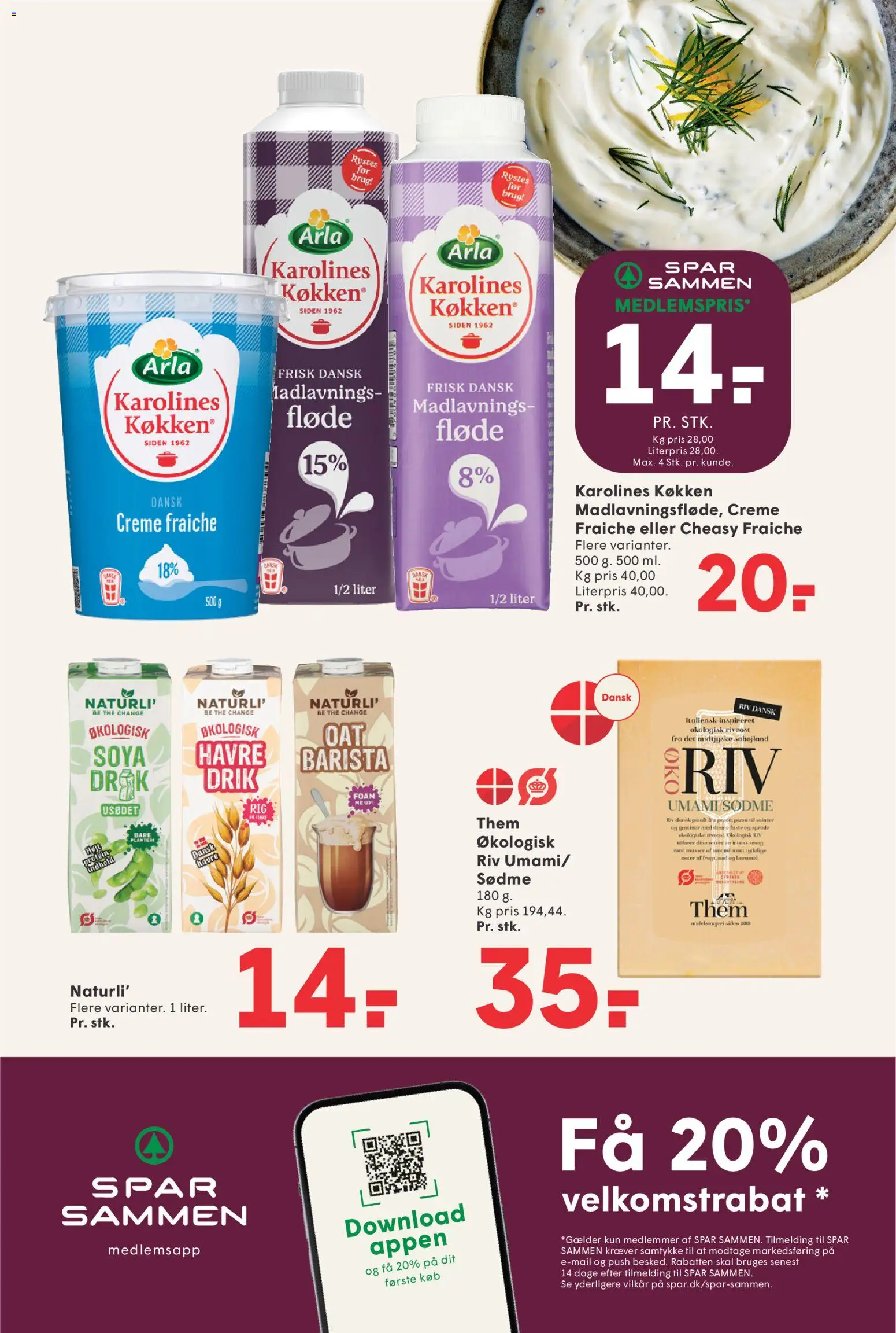 Spar tilbudsavis – gyldig fra 07/08/2026 | Side: 14 | Produkter: Creme, Pizza, Creme fraiche, Fløde
