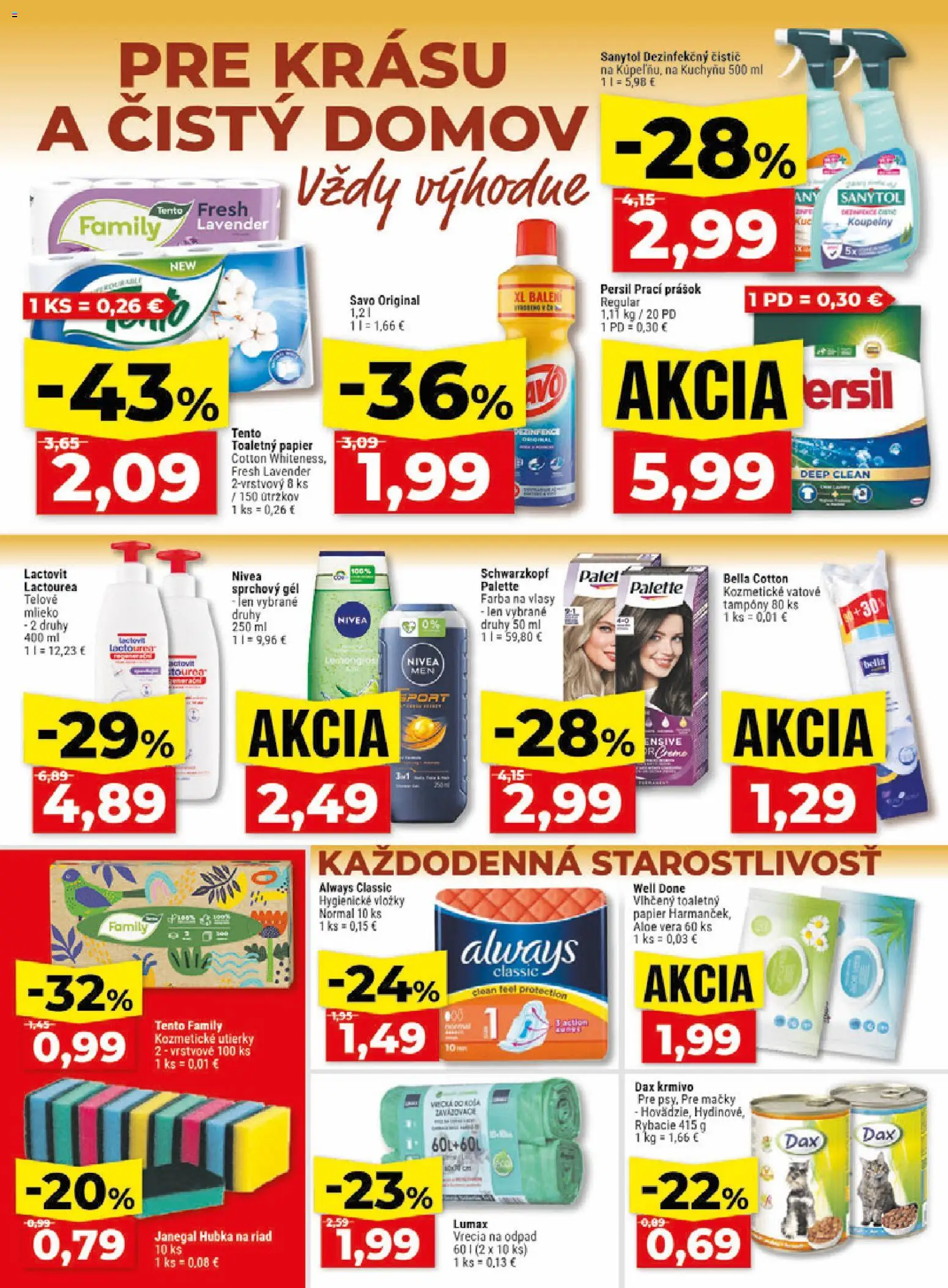 Nové Klas akcie – leták je platný od 17.08.2026 | Strana: 25 | Produkty: Riad, Persil, Savo, Utierky