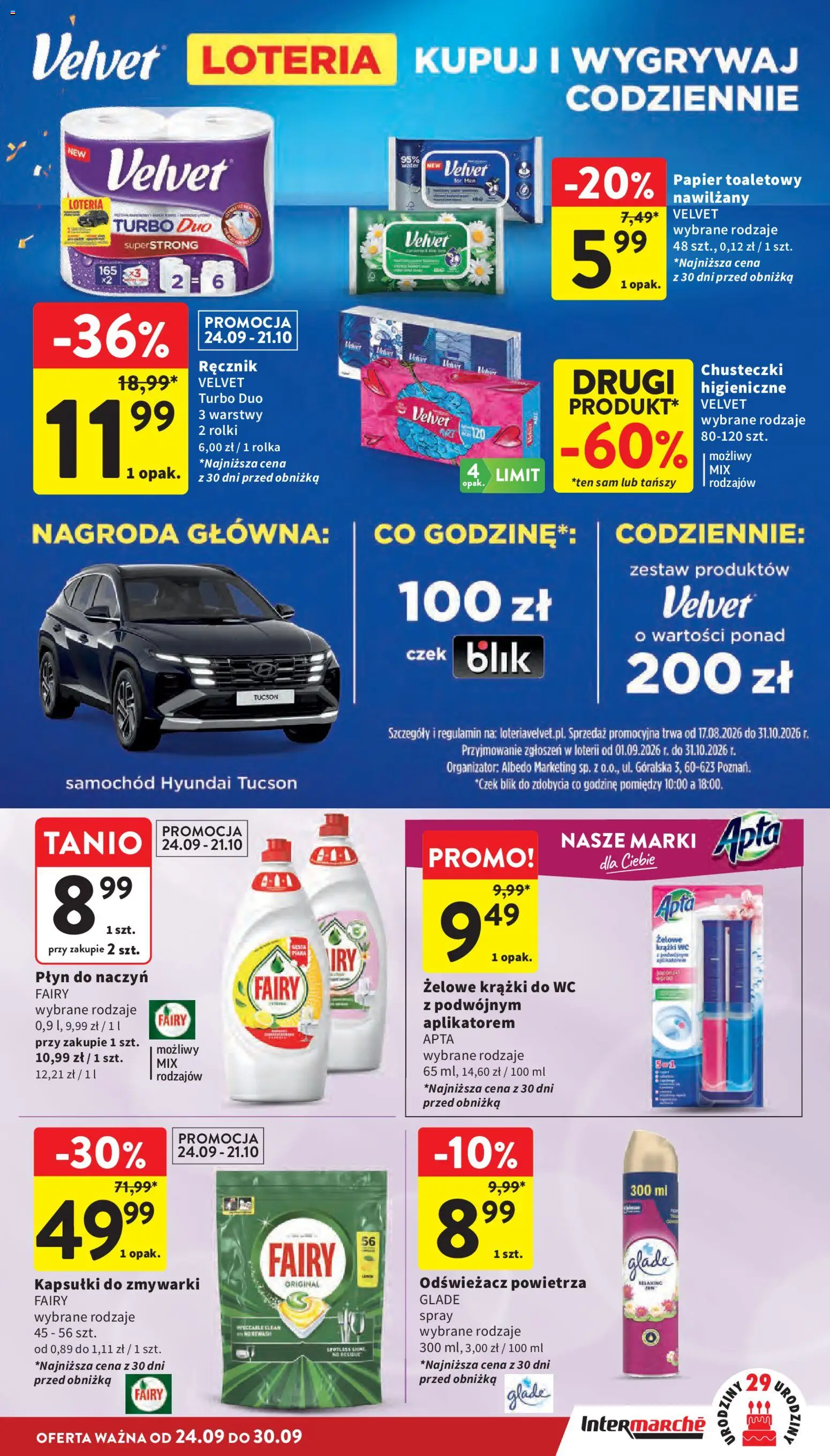 Intermarche gazetka od 24.09.2026 | Strona: 41 | Produkty: Rolki, Odświeżacz powietrza, Chusteczki higieniczne, Kapsułki do zmywarki