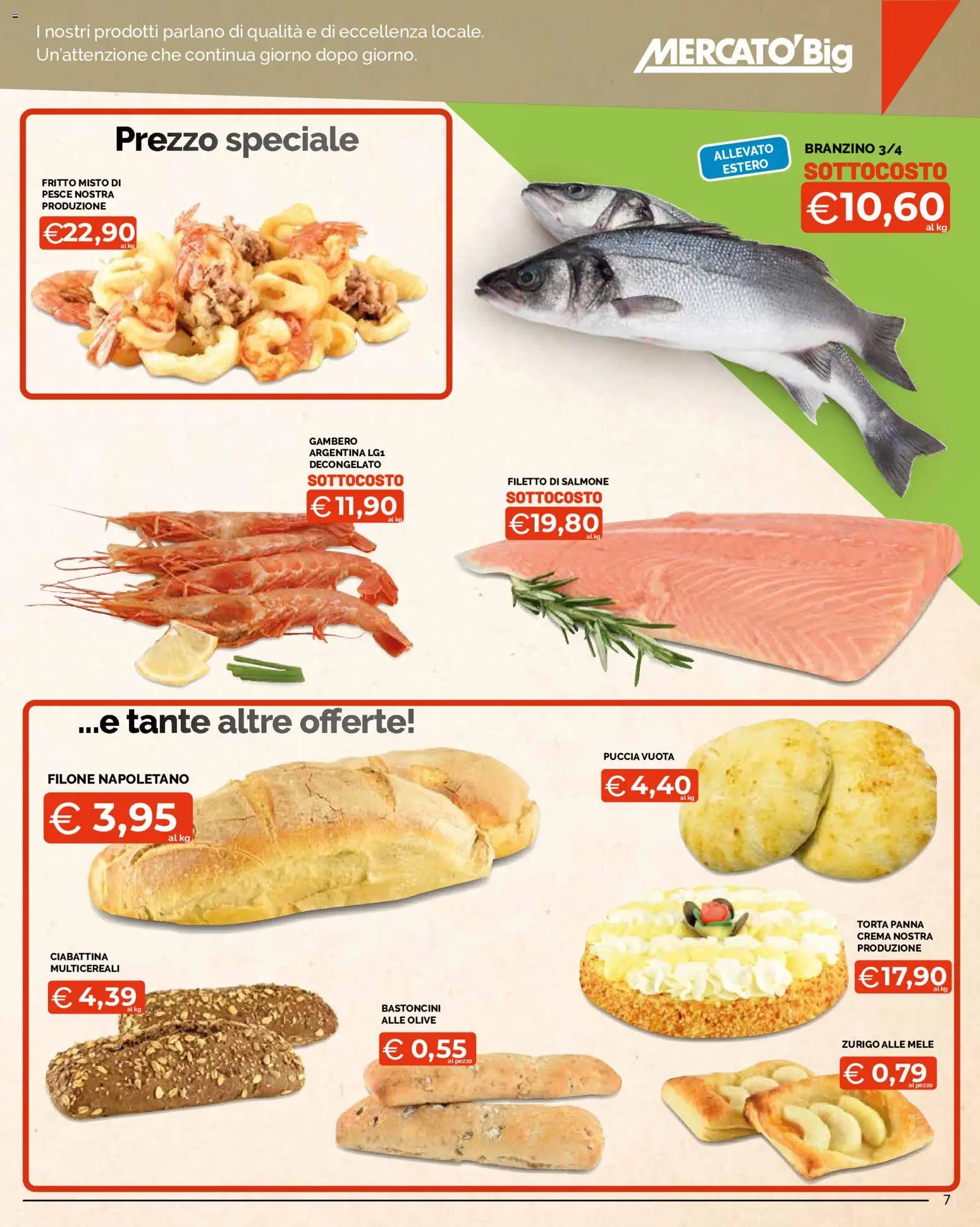 Volantino Mercatò del 22/10/2026 | Pagina: 7 | Prodotti: Salmone, Filetto di salmone, Filetto, Torta
