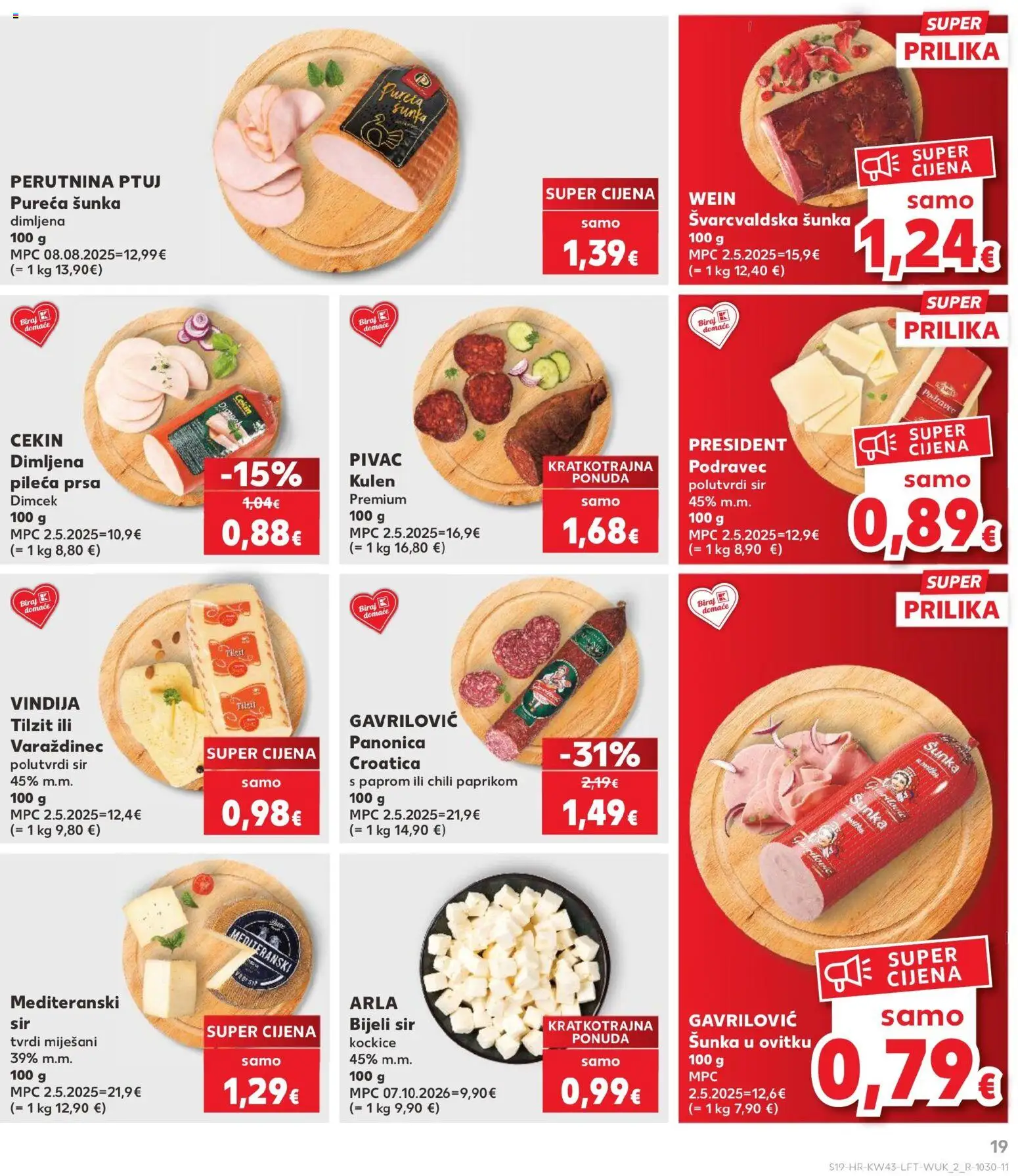Kaufland katalog | vrijedi od 21.10.2026 | Stranica: 19 | Proizvodi: Vindija, Sir, Perutnina Ptuj, Kulen