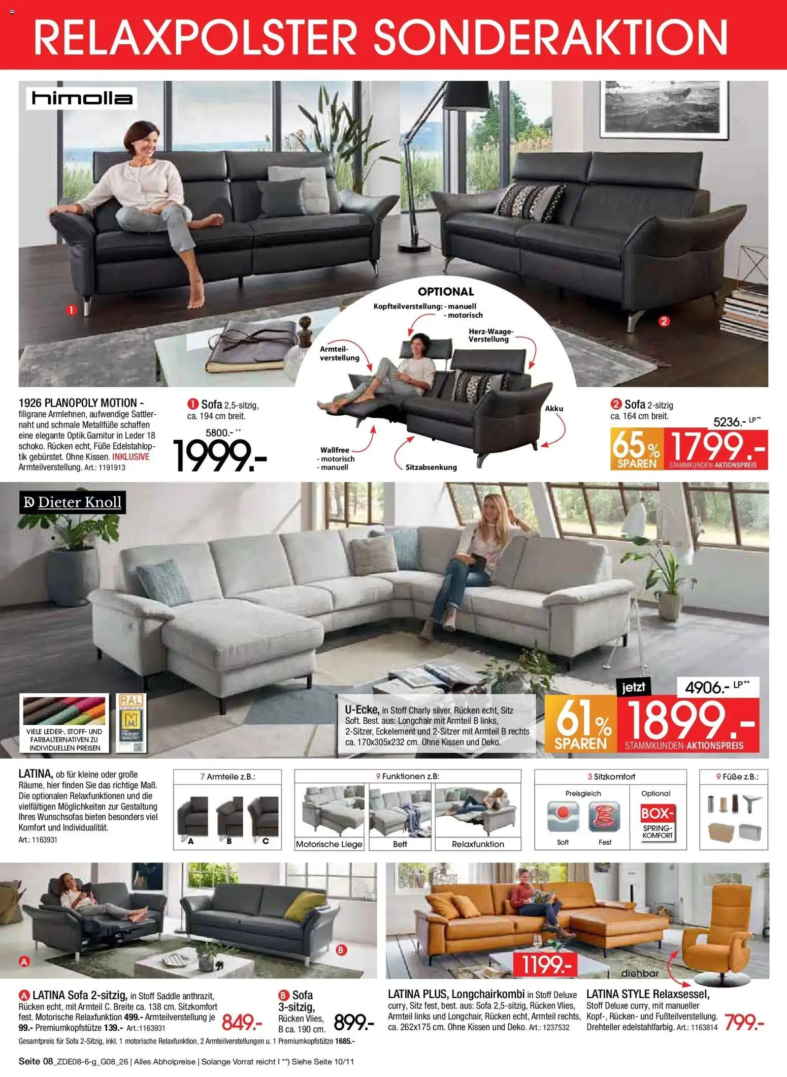 Zurbrüggen - Zurbrüggen: Bonus Sonder-Tage – gültig ab 31.07.2026 | Seite: 8 | Produkte: Bett, Kissen, Sofa, Liege