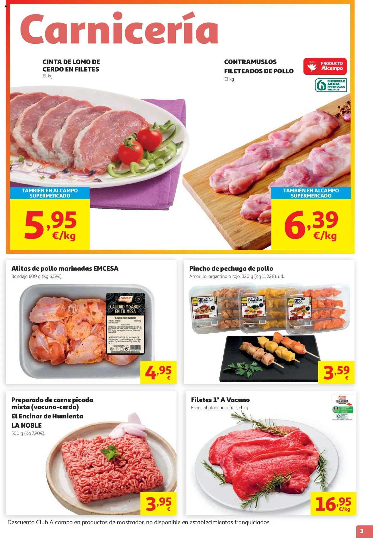 Alcampo HP Unico No Litoral │ válido desde el 29/07/2026 | Página: 3 | Productos: Cerdo, Plancha, Bandeja, Mesa