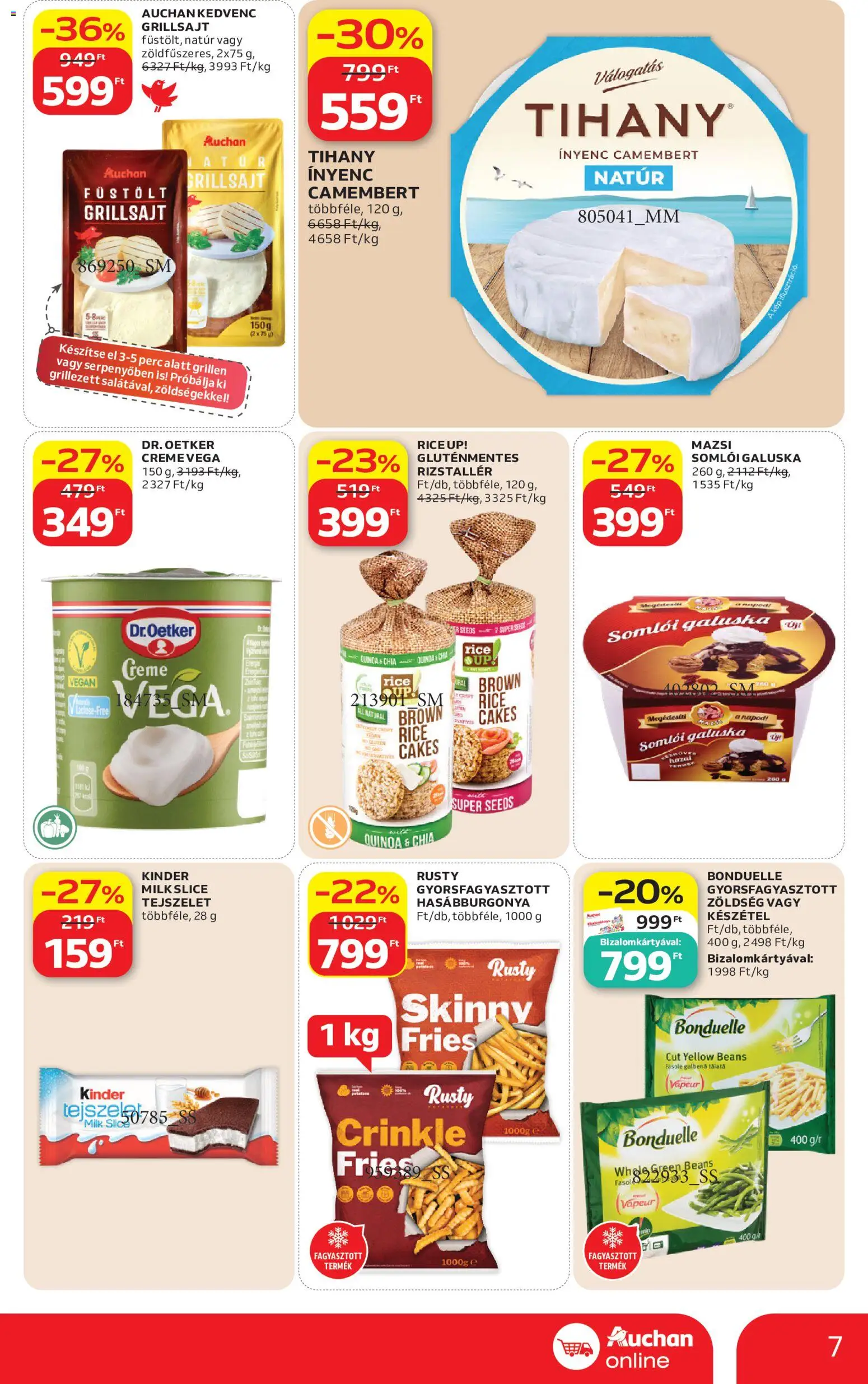Auchan akciós ujság - amely érvényes a következő dátumtól: 2026.07.02. | Oldal: 7 | Termékek: Grillsajt, Zöldség, Vegán, Camembert