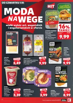 Pogląd oferty "Kaufland gazetka" - ważna od 01.10.2026 | Strona: 44 | Produkty: Hummus klasyczny, Violife, Hummus, Burger