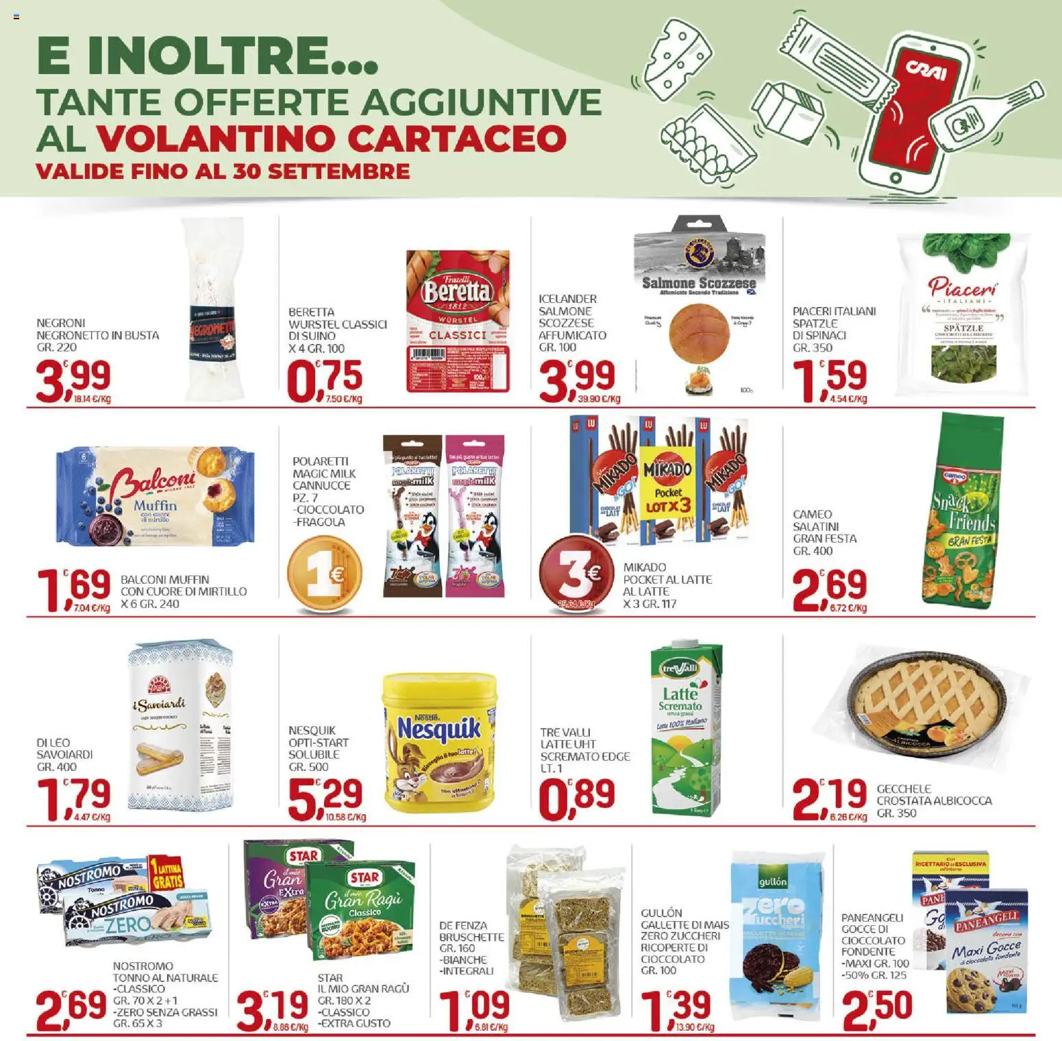 Volantino CRAI del 17/09/2026 | Pagina: 22 | Prodotti: Salatini, Pane, Suino, Gallette