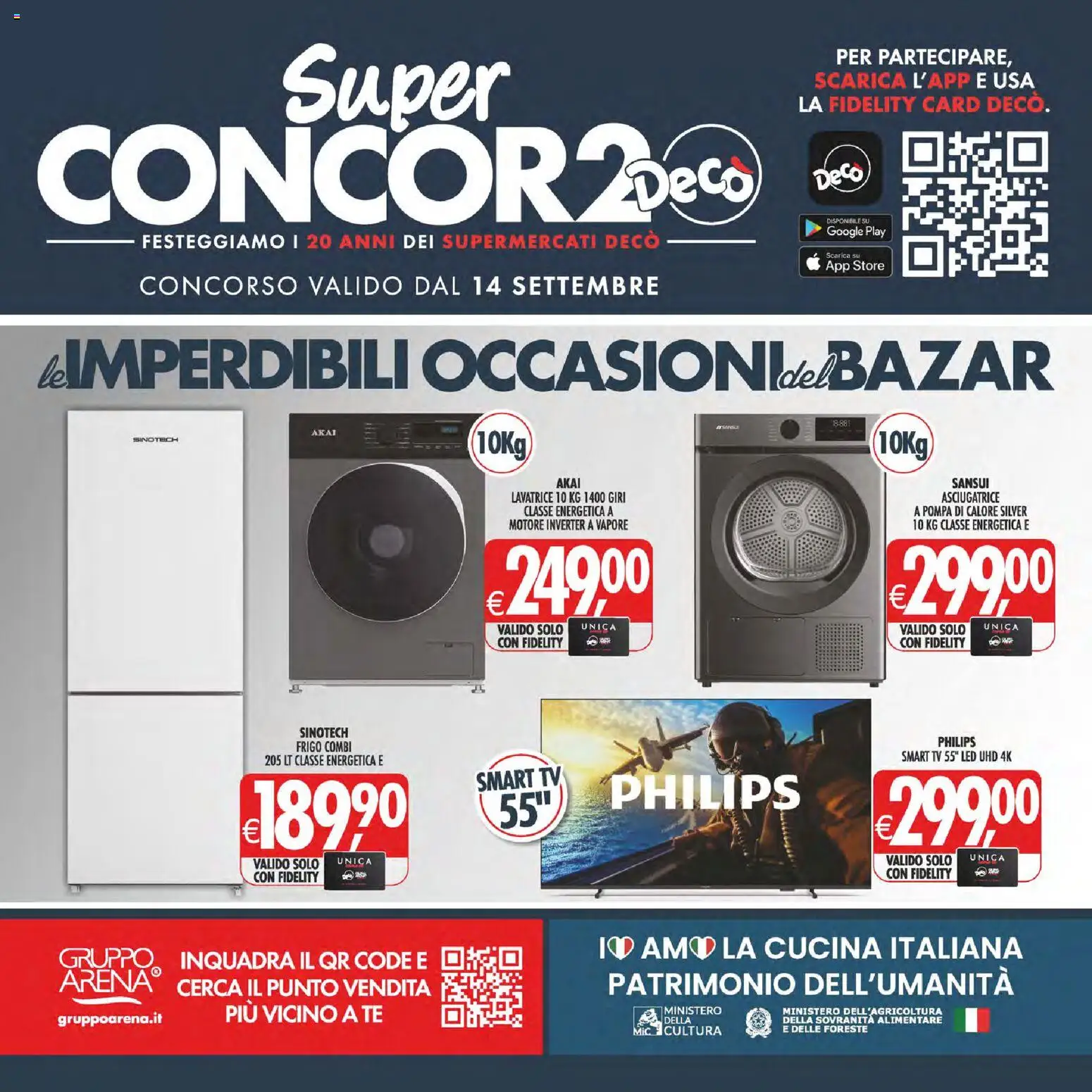 Volantino Decò del 22/09/2026 | Pagina: 43 | Prodotti: smart TV, Lavatrice, Asciugatrice, TV