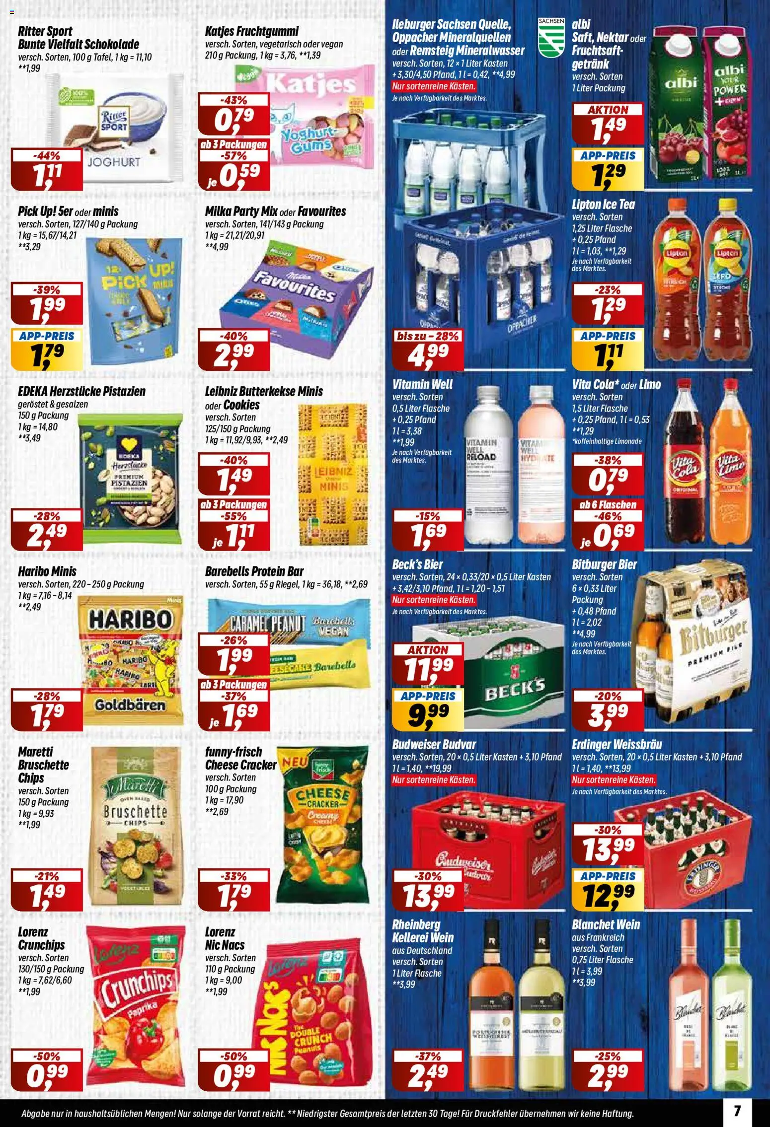 Simmel Prospekt – gültig ab 13.07.2026 | Seite: 7 | Produkte: Limonade, Pistazien, Budweiser, Wein