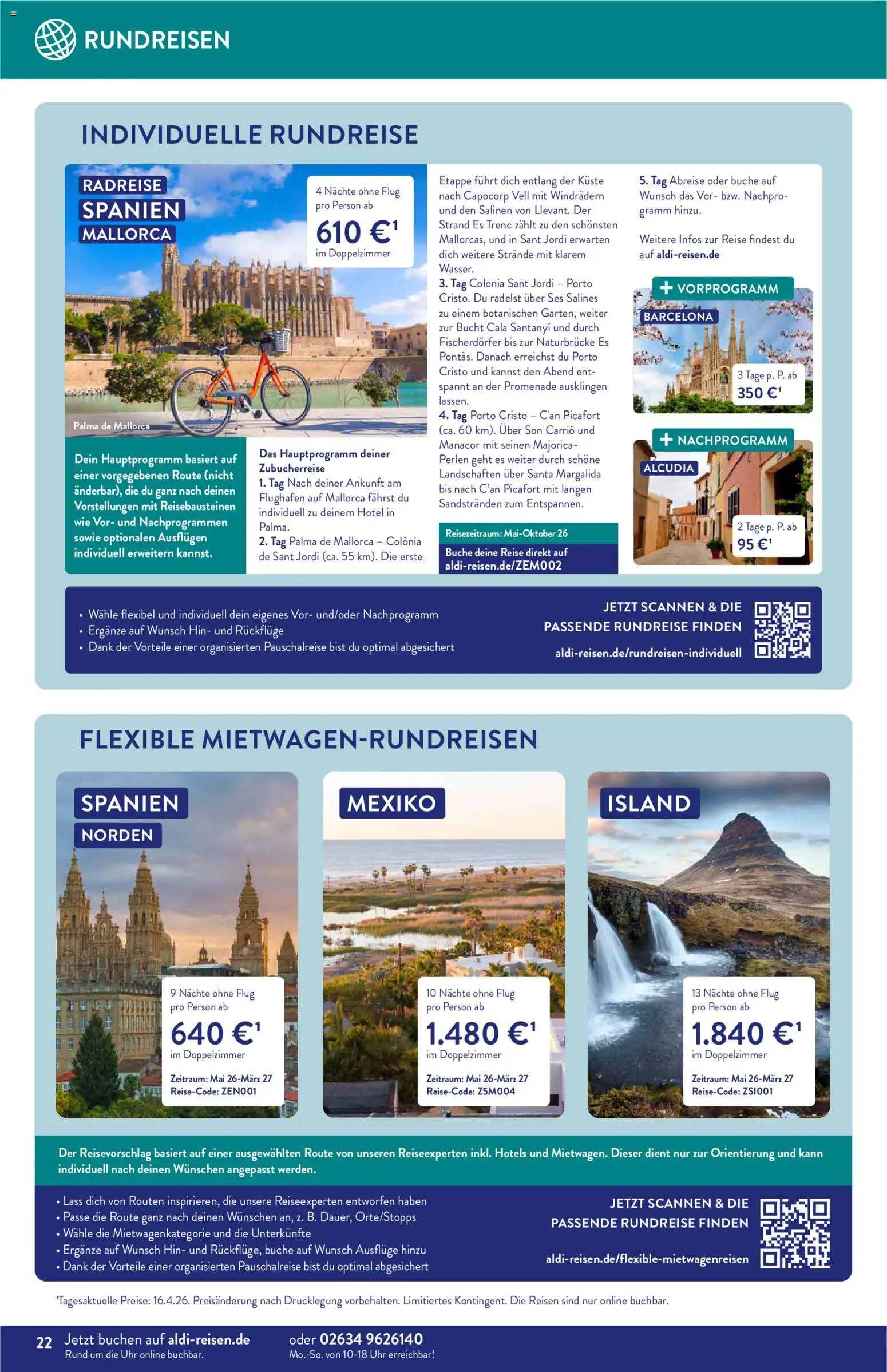 Aldi Reisen Reisemagazin – gültig ab 01.05.2026 | Seite: 22