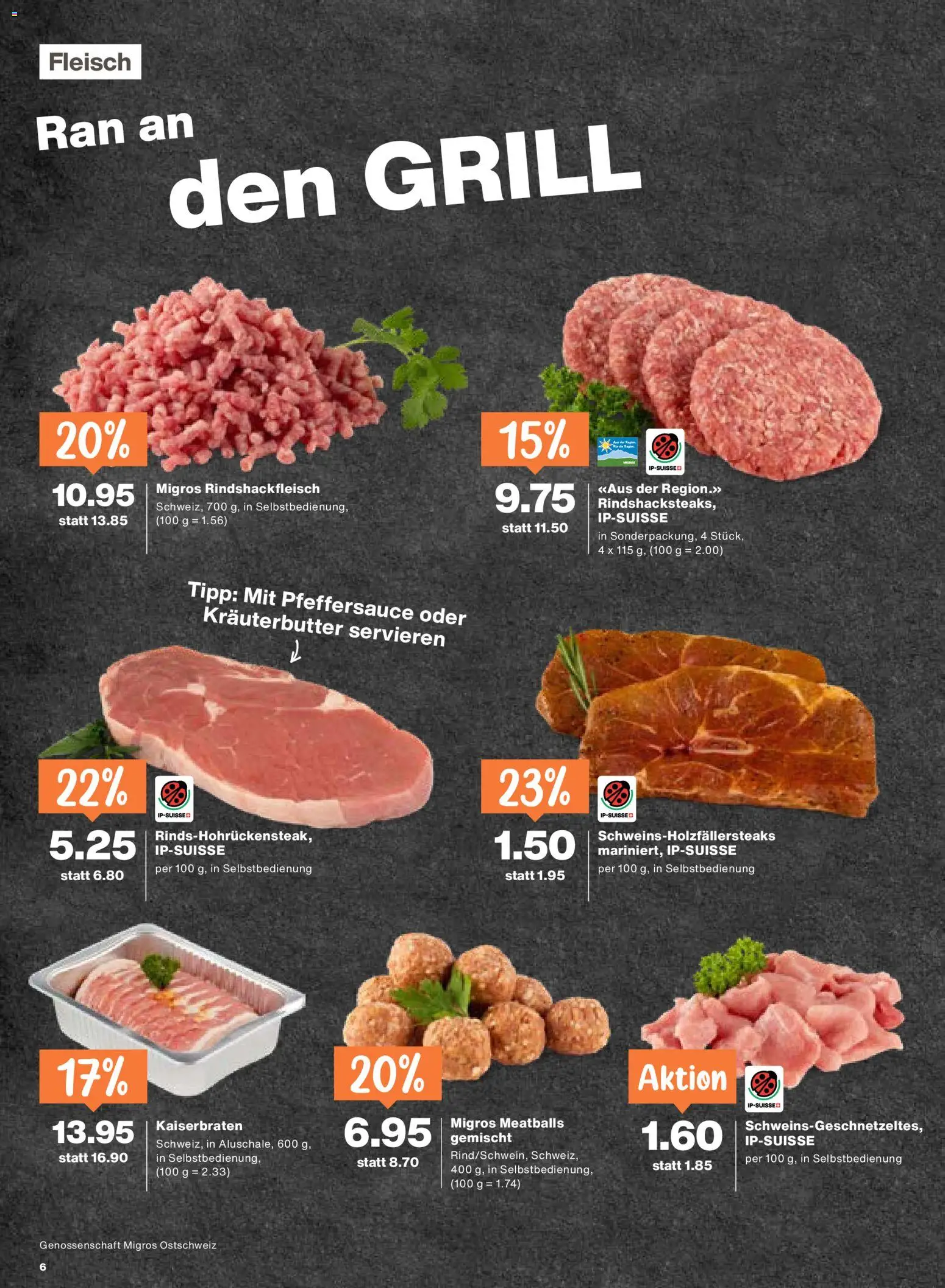 Migros aktionen – gültig ab 13.08.2026 | Seite: 6 | Produkte: Kräuterbutter, Grill