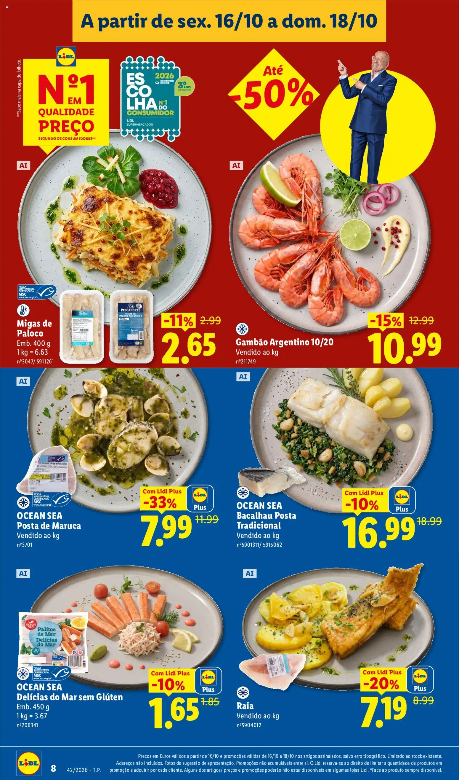 Lidl Promoções Fim de Semana │ válido de 16/10/2026 | Página: 8 | Produtos: Bacalhau