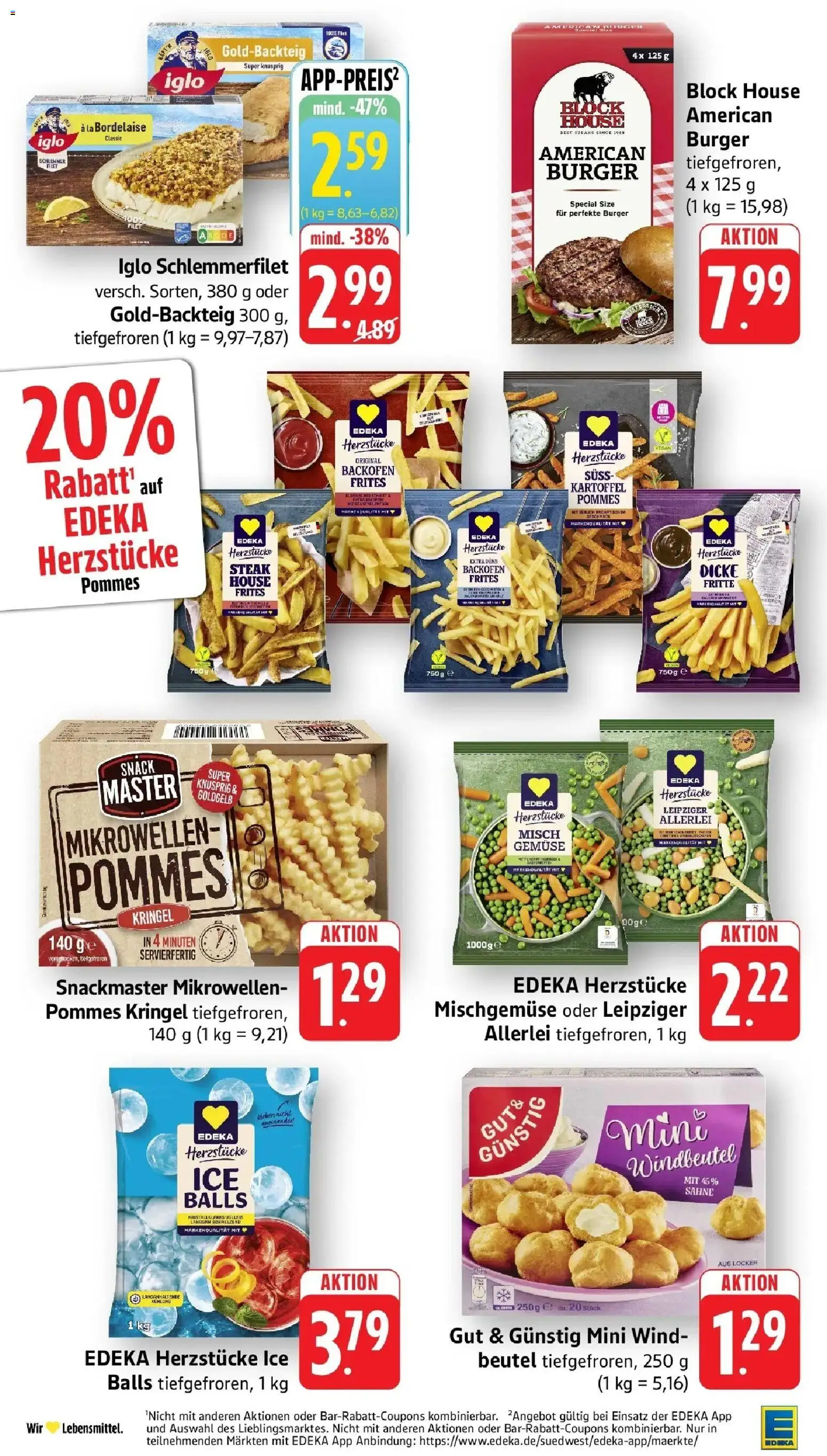 Edeka Prospekt Trier – gültig ab 08.06.2026 | Seite: 22 | Produkte: Burger, Gemüse, Steak, Sahne