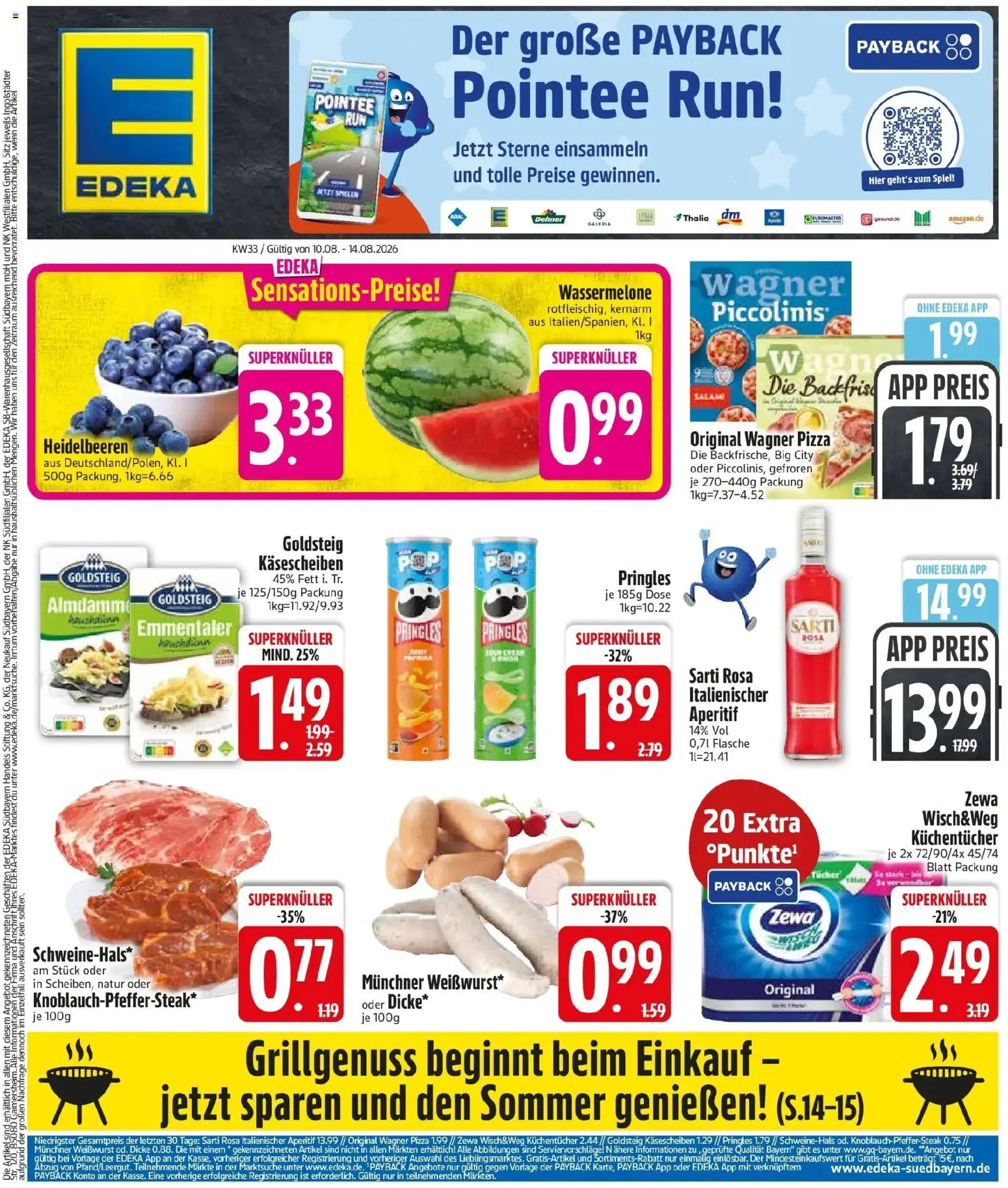 Edeka Prospekt Straßkirchen (ab 10.08.2026) » Angebote Online | Seite: 3 | Produkte: Spiel, Zewa, Wassermelone, Pizza