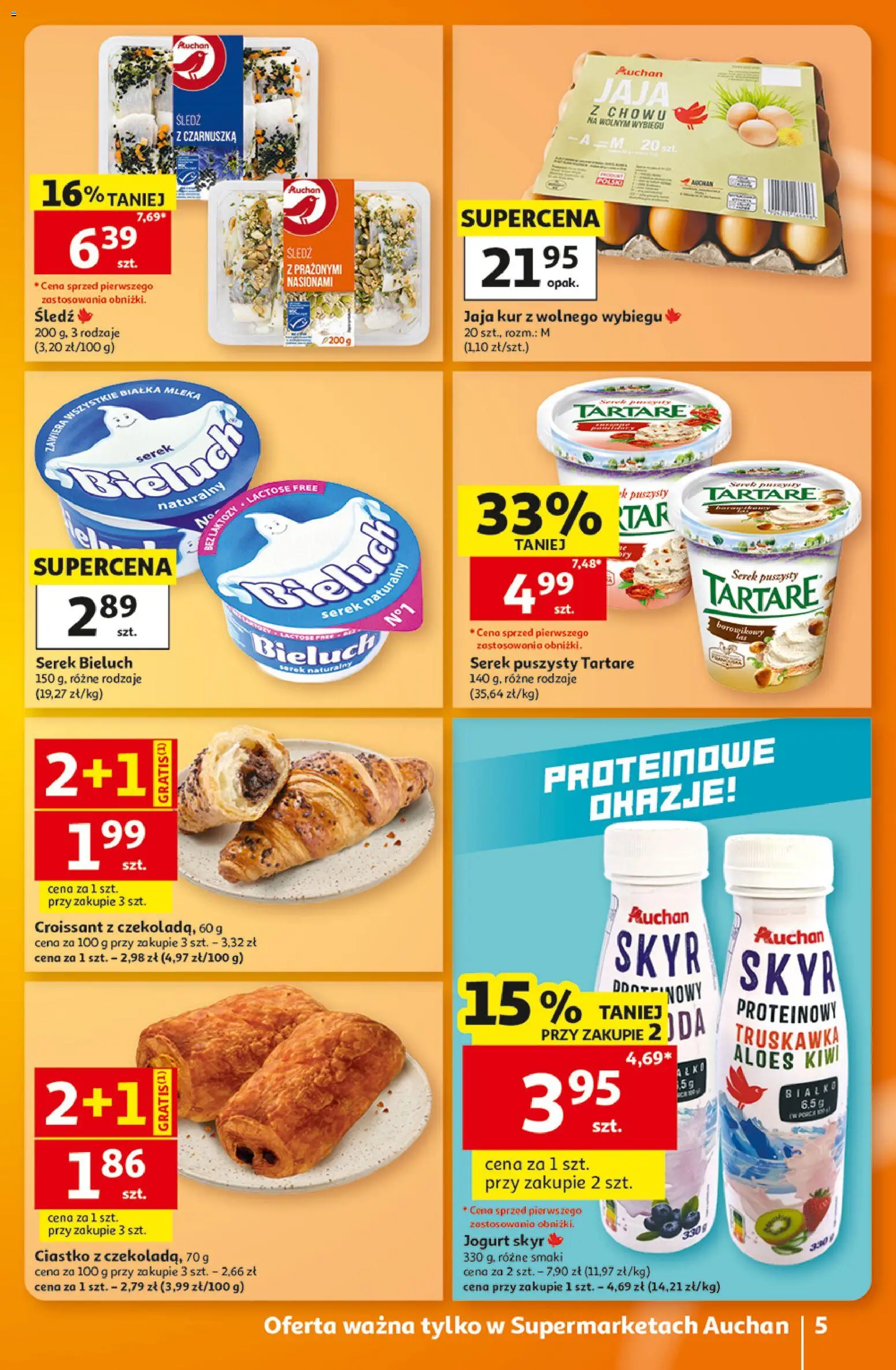 Auchan gazetka od 29.10.2026 | Strona: 5 | Produkty: Serek Bieluch, Jogurt, Kiwi, Skyr