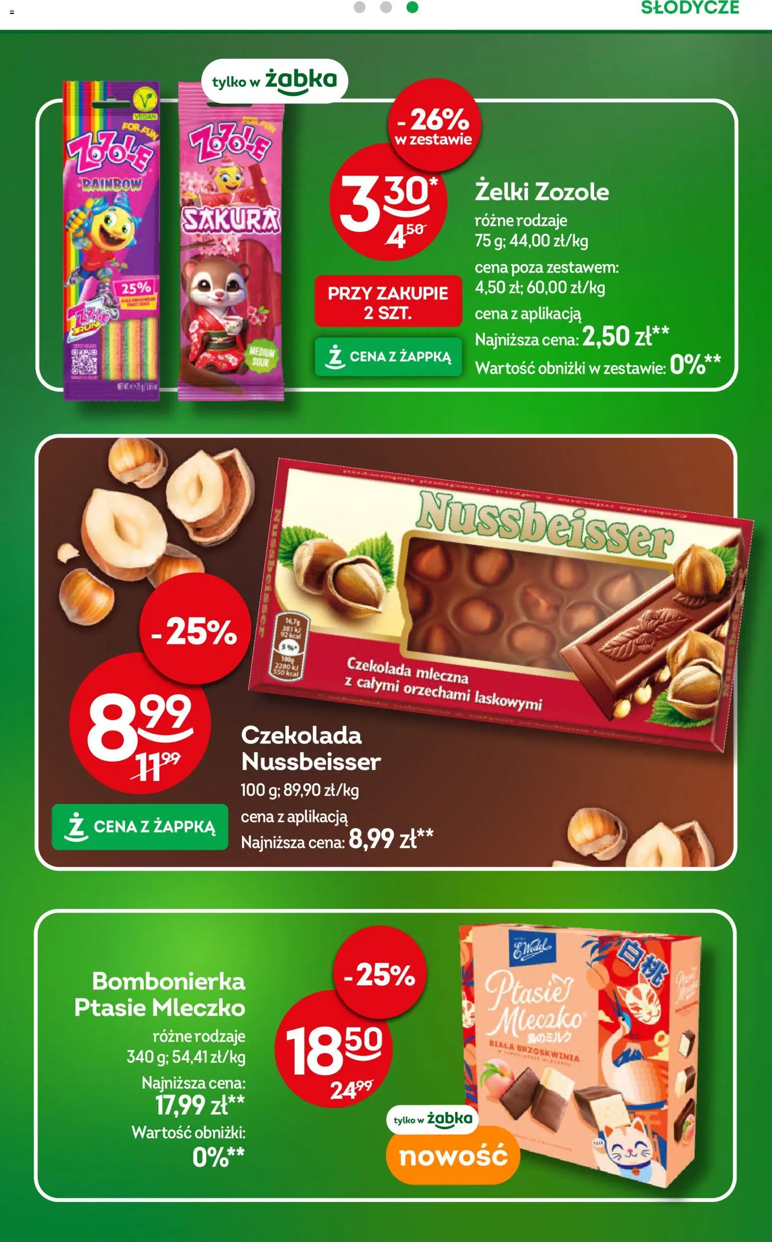 Żabka gazetka od 08.04.2026 | Strona: 26 | Produkty: Brzoskwinia, Bombonierka, Ptasie mleczko, Czekolada
