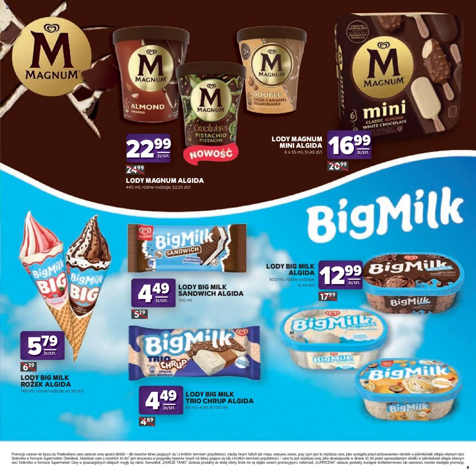 Stokrotka gazetka - Katalog Kulinarny od 20.08.2026 | Strona: 9 | Produkty: Stokrotka, Sandwich, Lody Big Milk, Lody