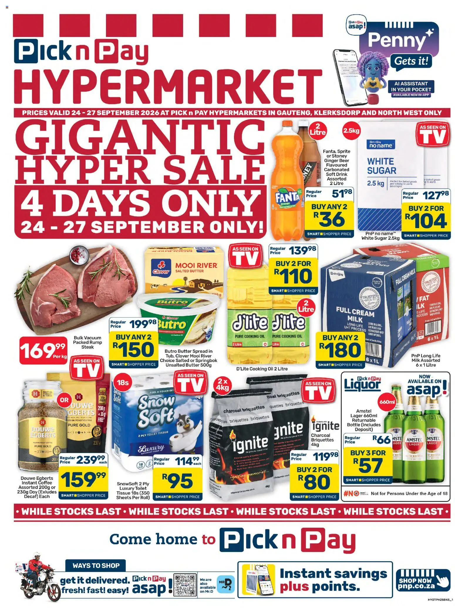 New Pick n Pay catalogue – valid from 24/09/2026 | Page: 1 | Products: Butter, Coffee, Sugar, Instant coffee