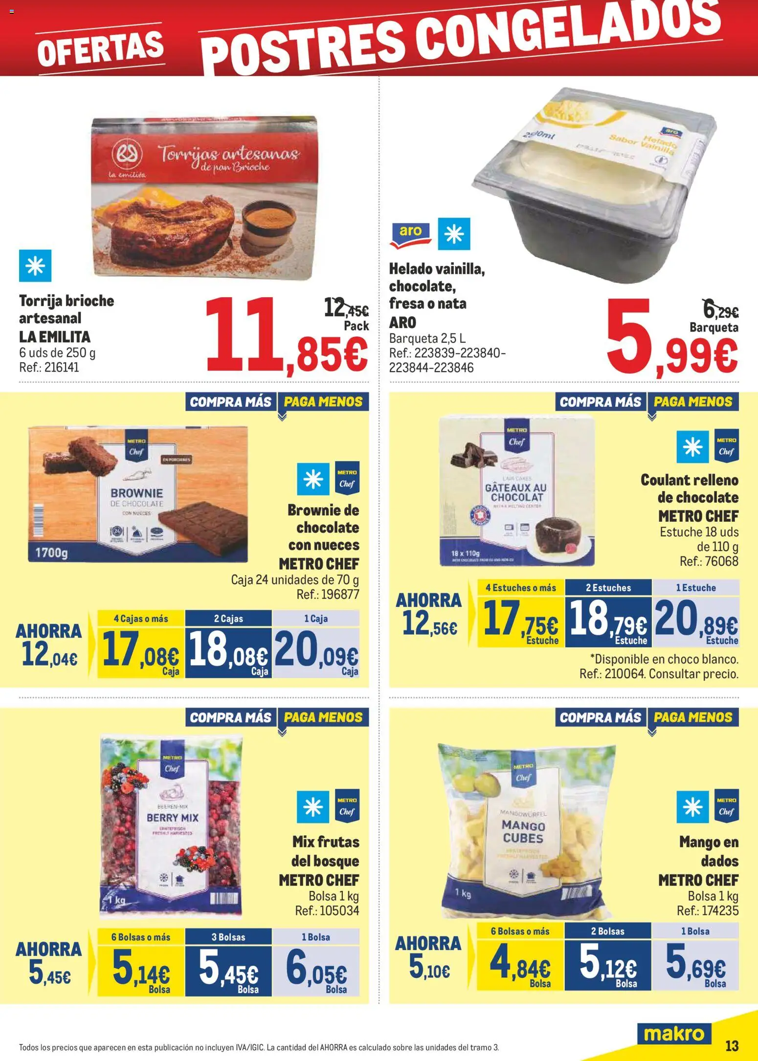 Makro - Precios Norte II │ válido desde el 09.03.2026 | Página: 13 | Productos: Chocolate, Helado, Bolsa, Caja