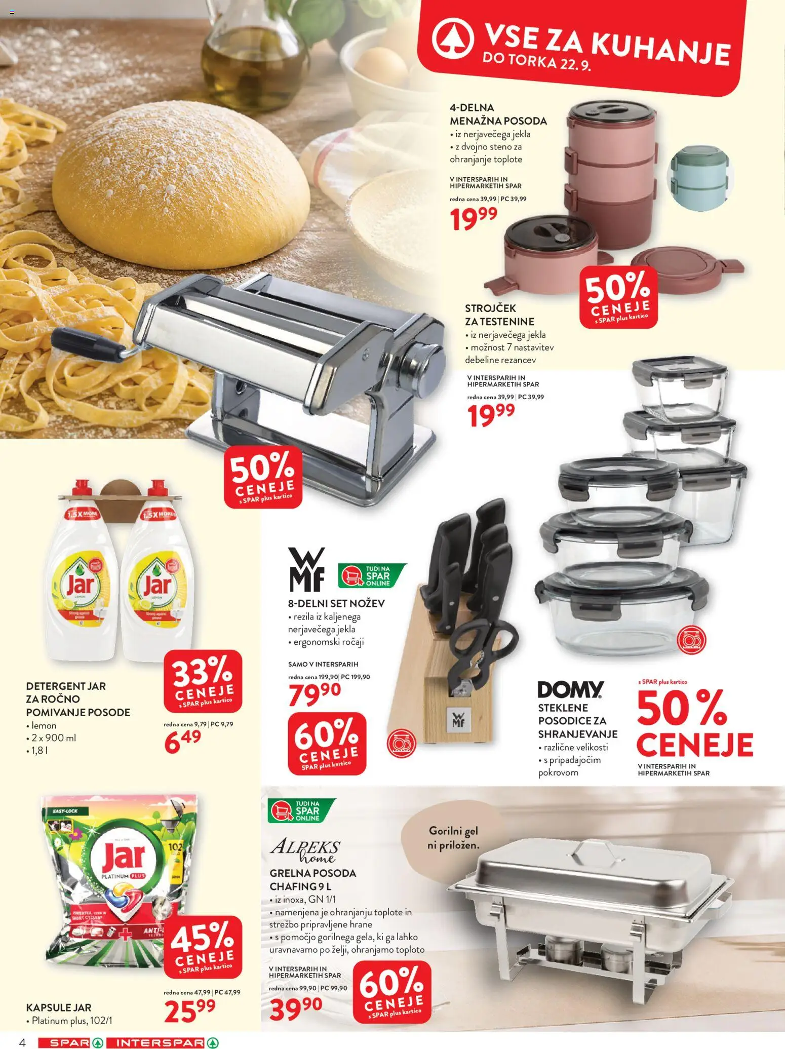 Novi Spar katalog ponudbe – veljaven od 09.09.2026 | Stran: 4 | Izdelki: Detergent, Testenine