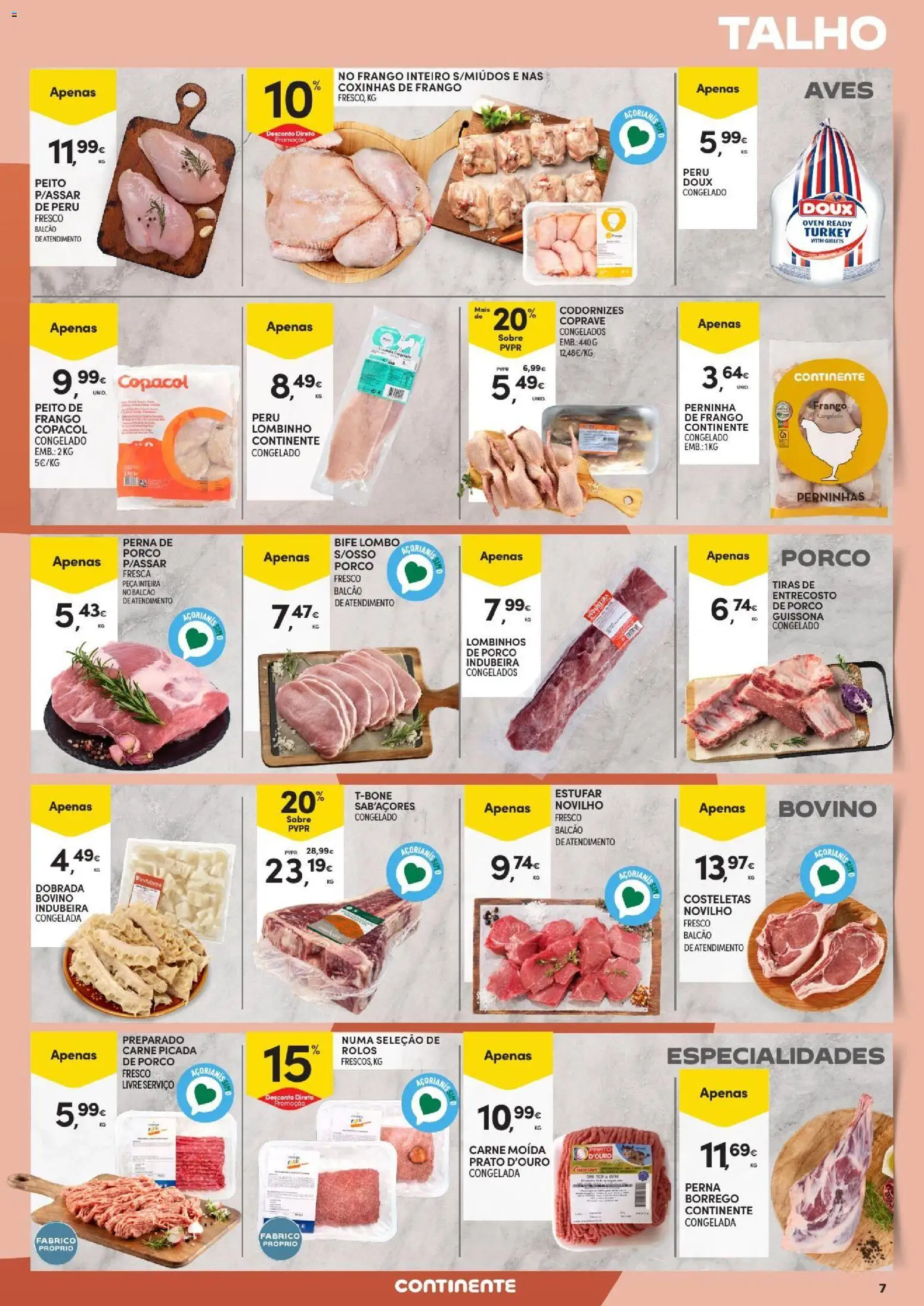 Continente folheto Açores │ válido de 29/10/2026 | Página: 7 | Produtos: Frango, Carne picada, Frango inteiro, Carne